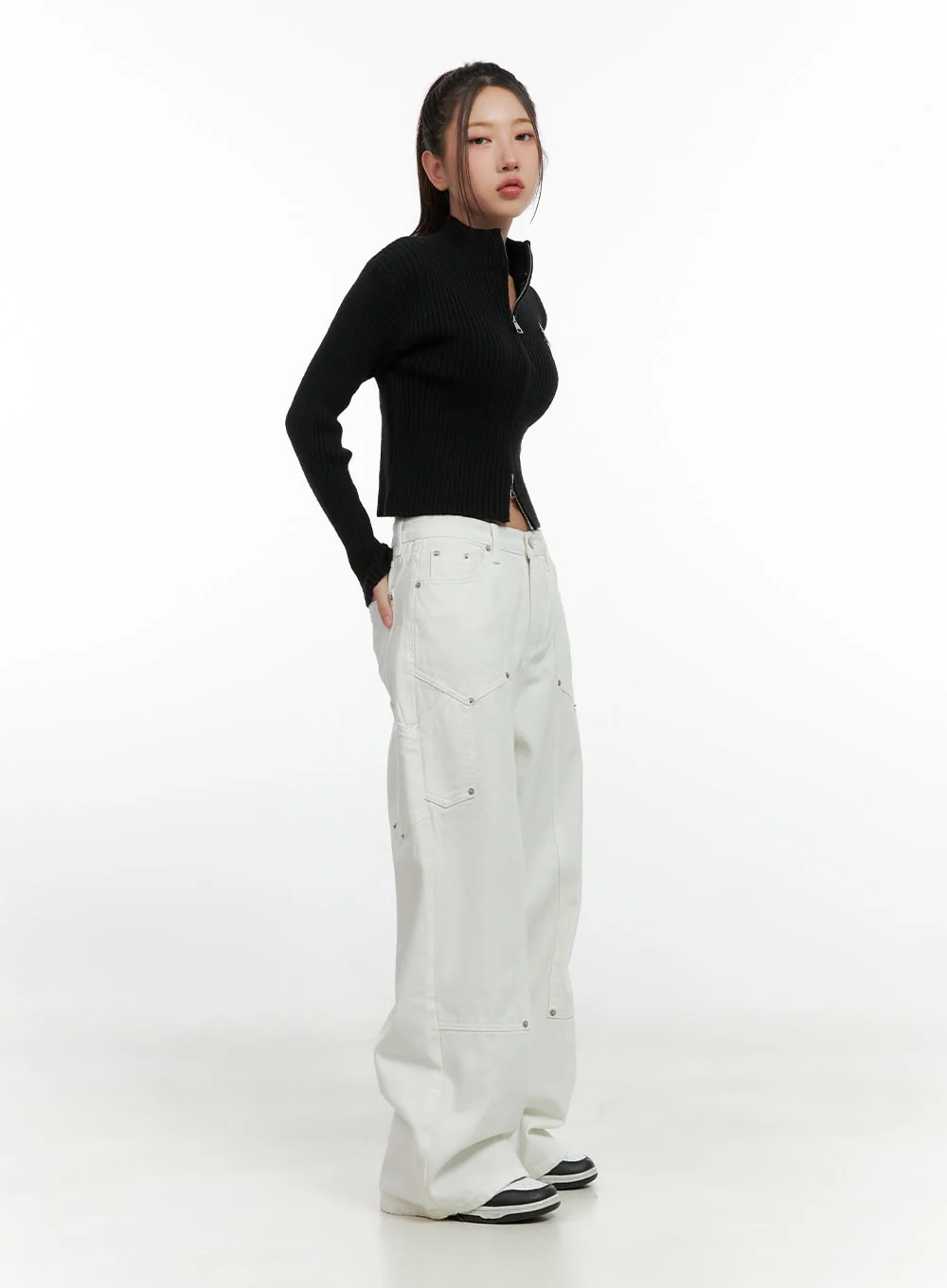 Stud Carpenter Wide Fit Cotton Pants CN412 - Image 3
