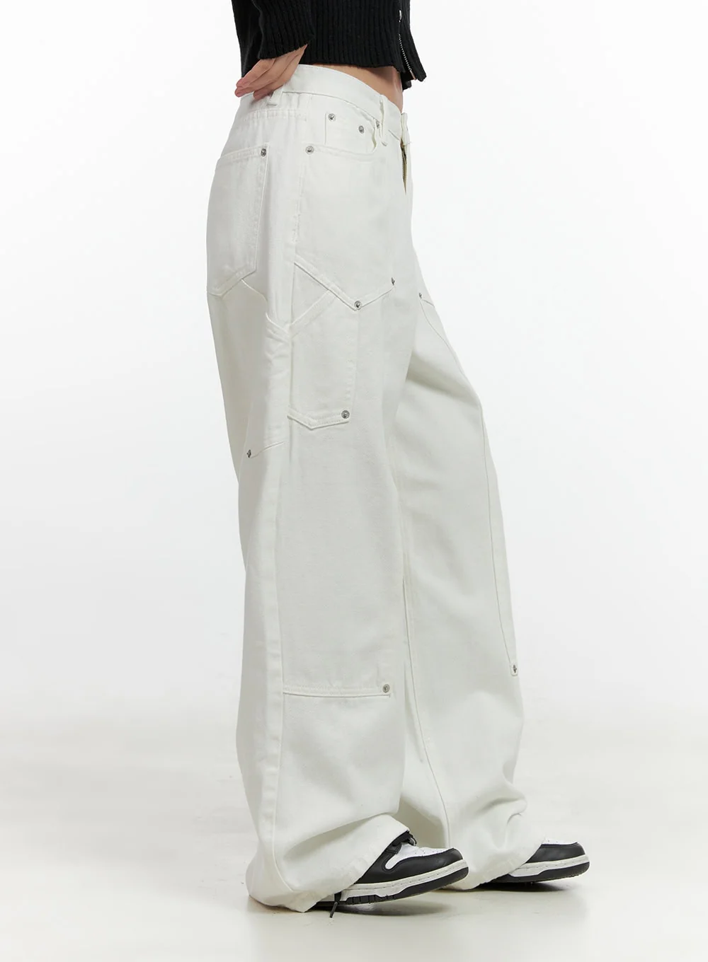 Stud Carpenter Wide Fit Cotton Pants CN412 - Image 5
