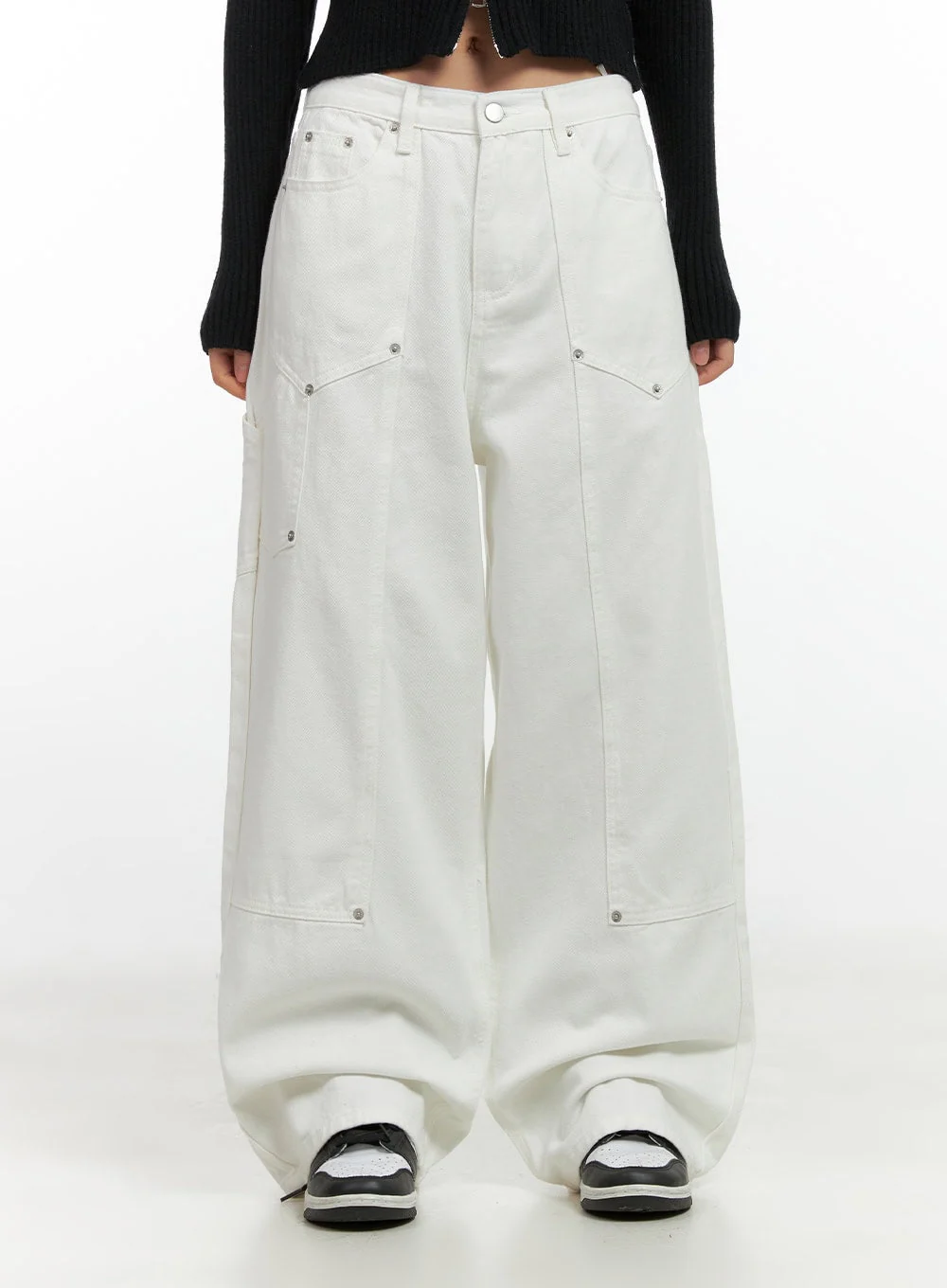 Stud Carpenter Wide Fit Cotton Pants CN412 - Image 8