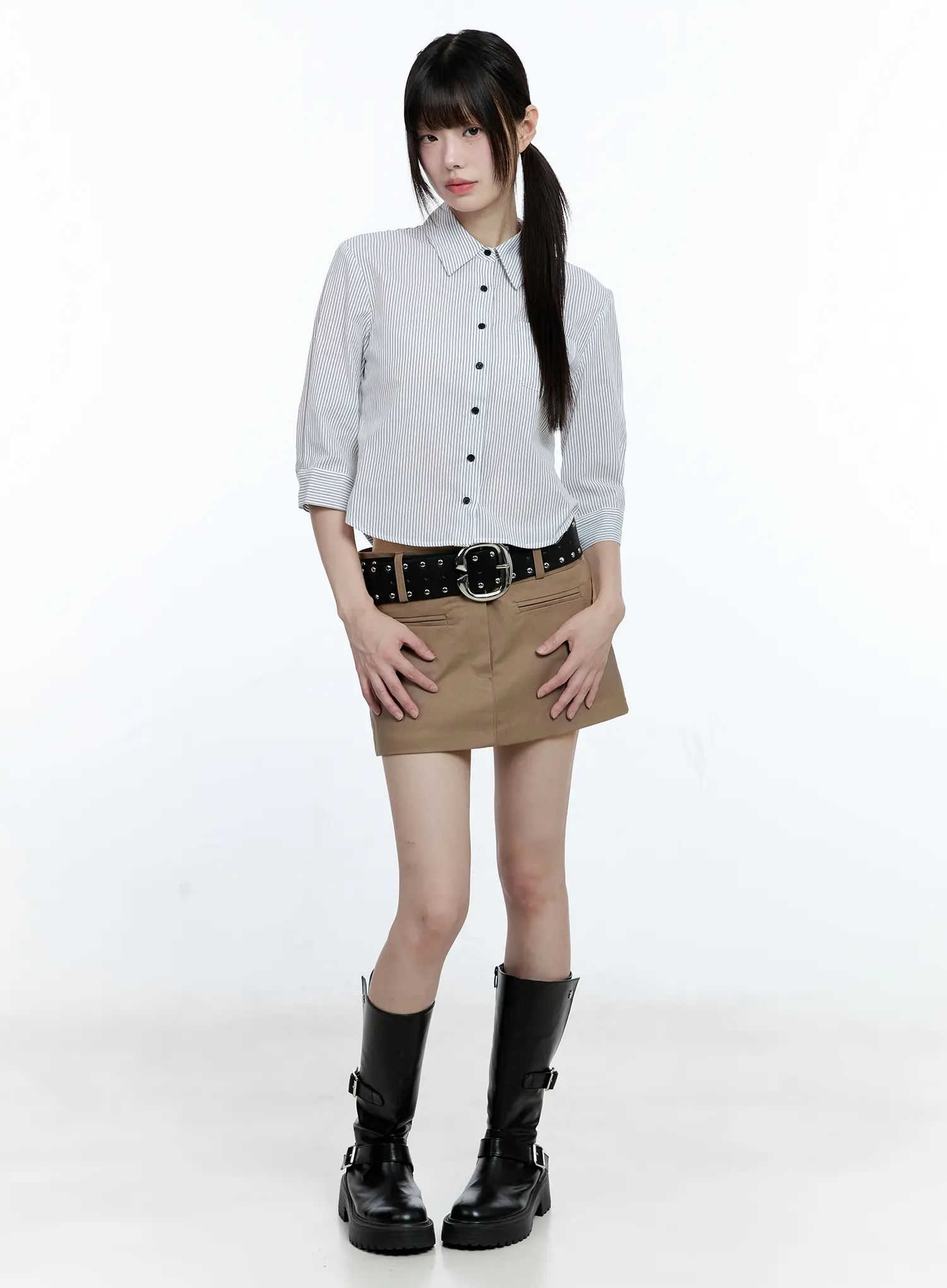 Studded Belt Mini Skirt CG507 - Image 3