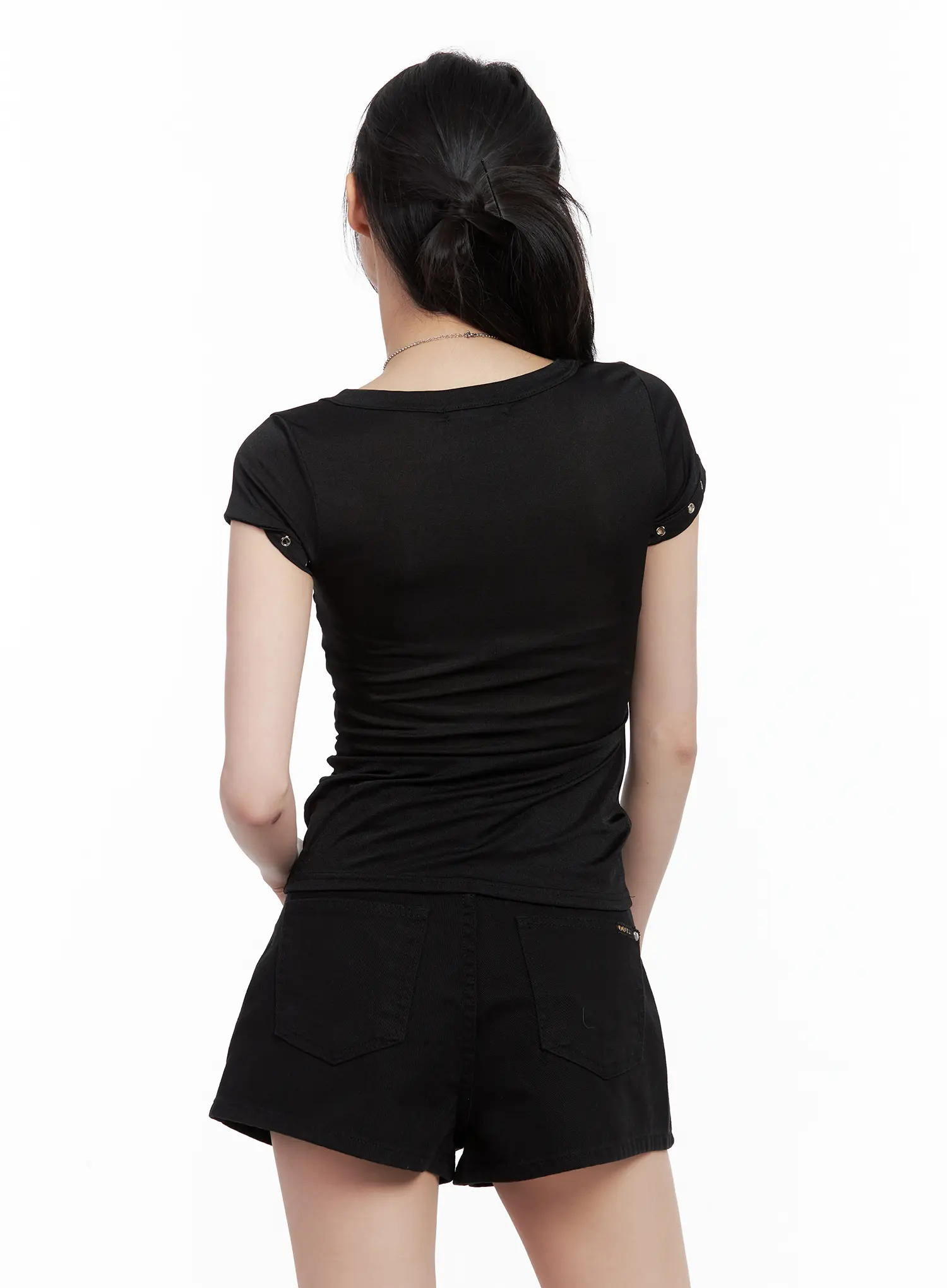 Studded Eyelet Slim-Fit Tee CL501 - Image 7