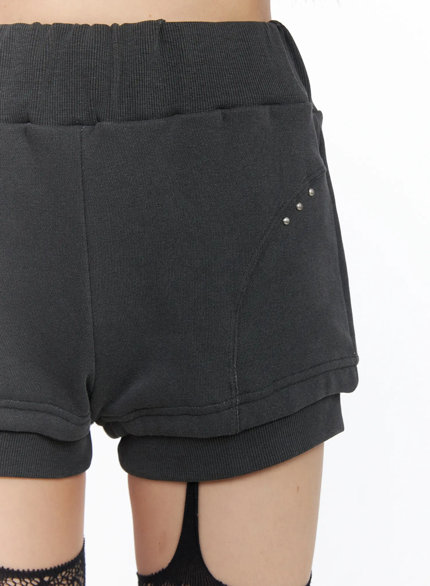 Studded Fleece Shorts CJ501 - Image 4