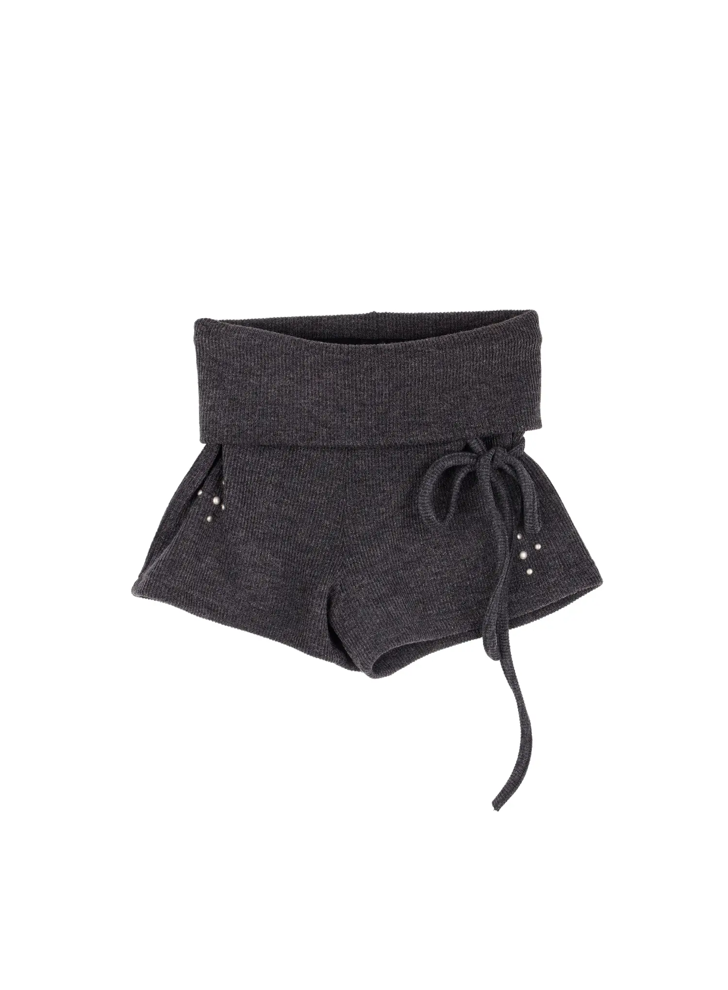 Studded Ribbed Knit Micro Shorts CJ522 - Image 10