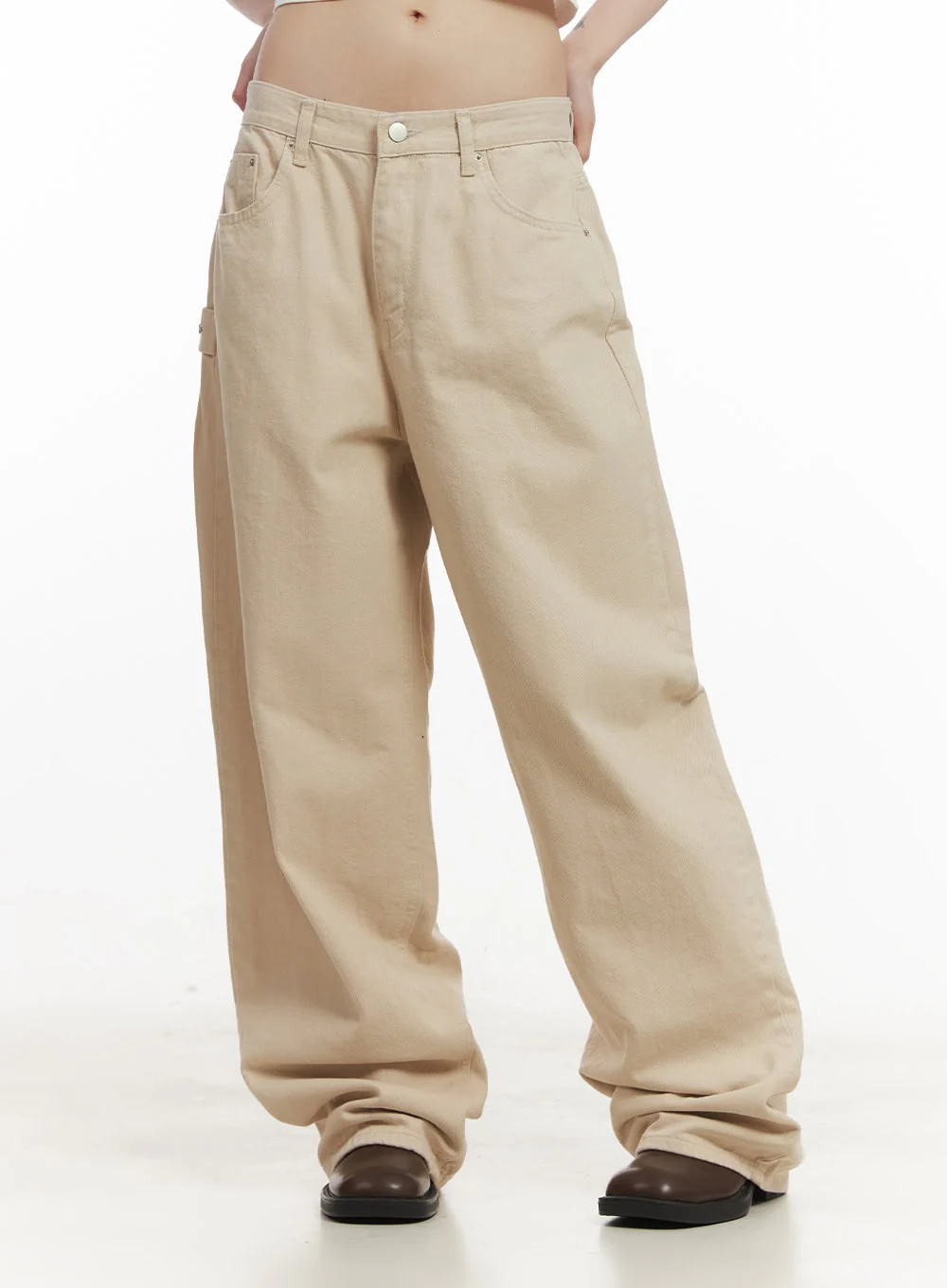 Studded Wide-Fit Cotton Pants CF519 - Image 13
