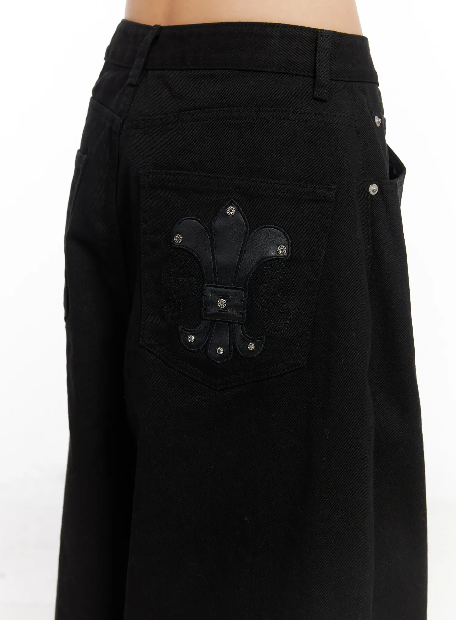 Studded Wide-Leg Cotton Pants CD508 - Image 2