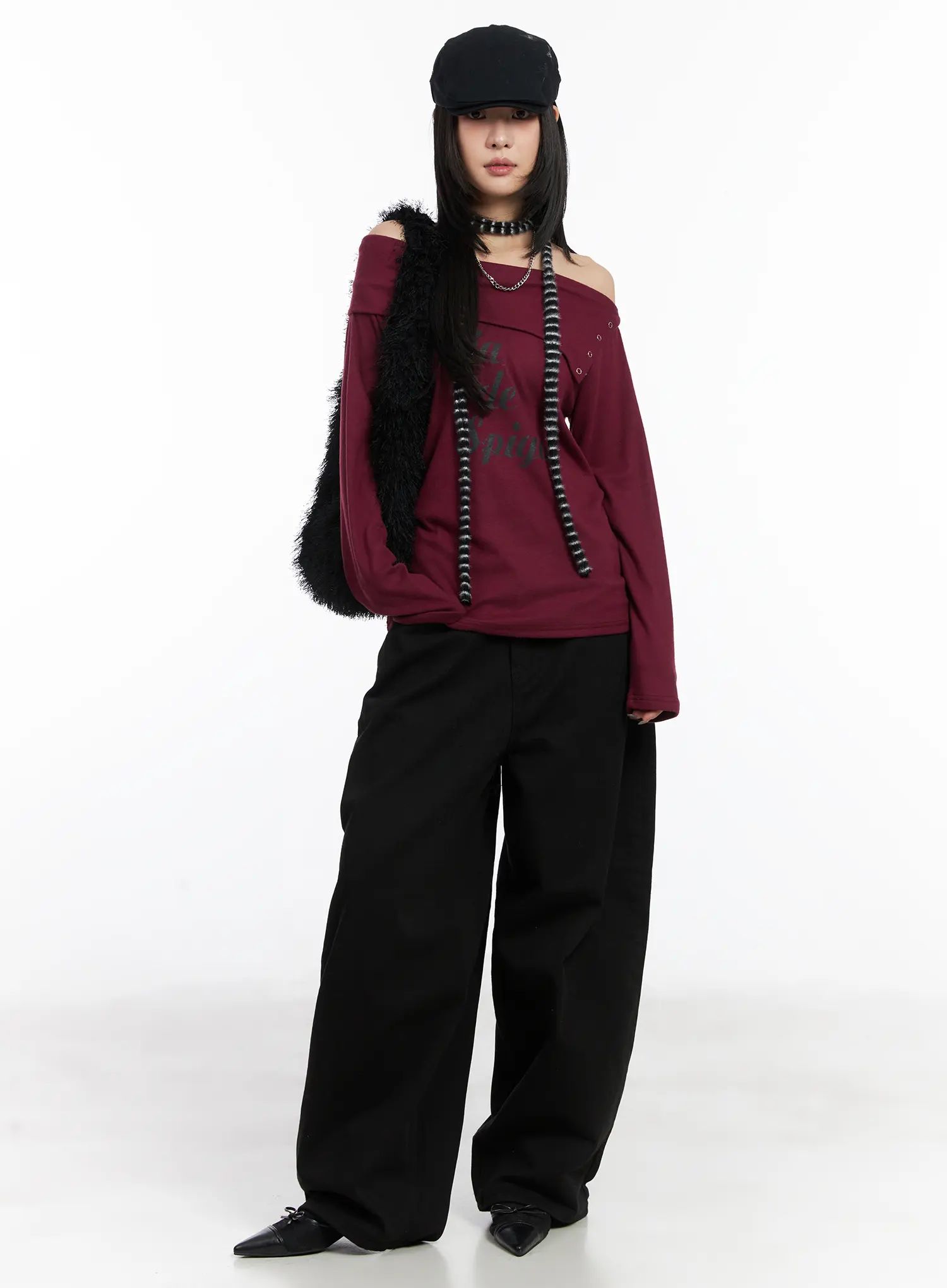 Studded Wide-Leg Cotton Pants CD508 - Image 4