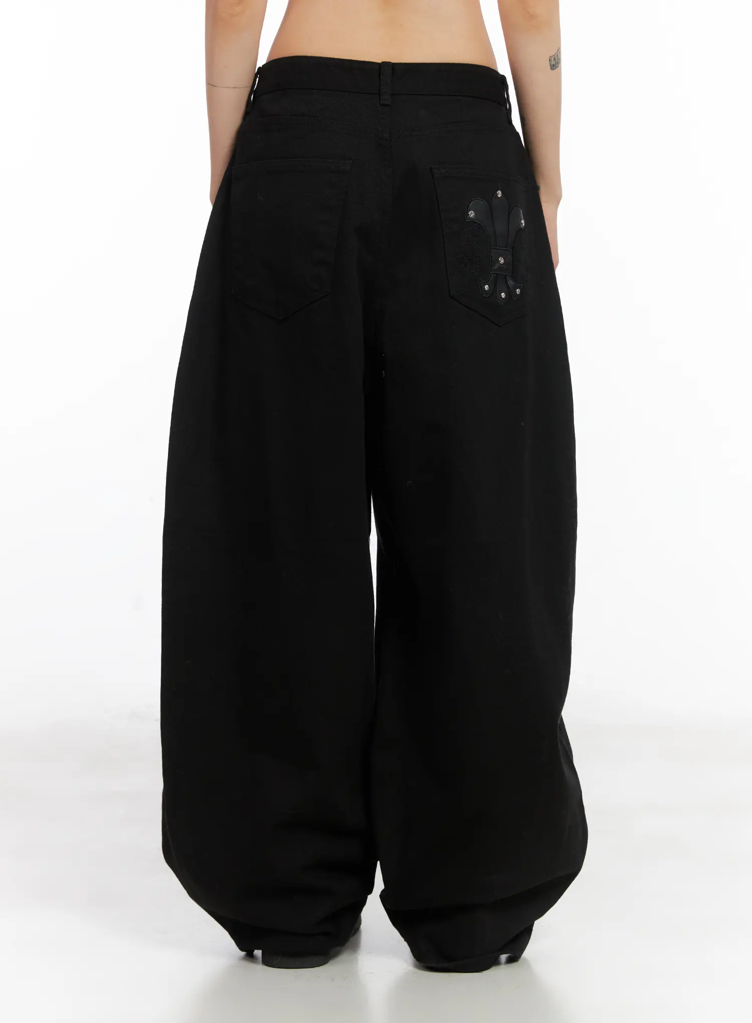 Studded Wide-Leg Cotton Pants CD508 - Image 7