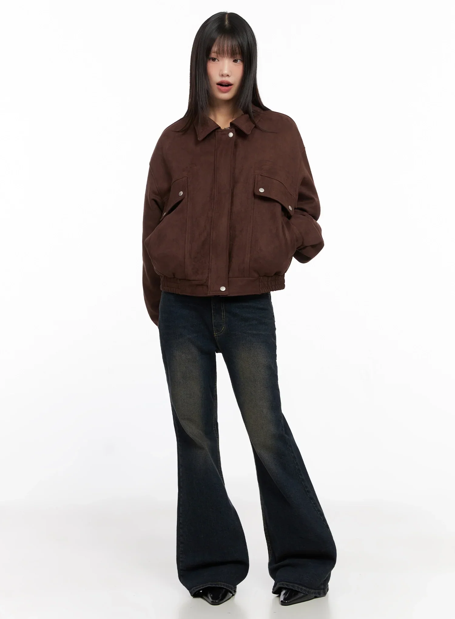Suede Bomber Jacket IN503 - Image 10