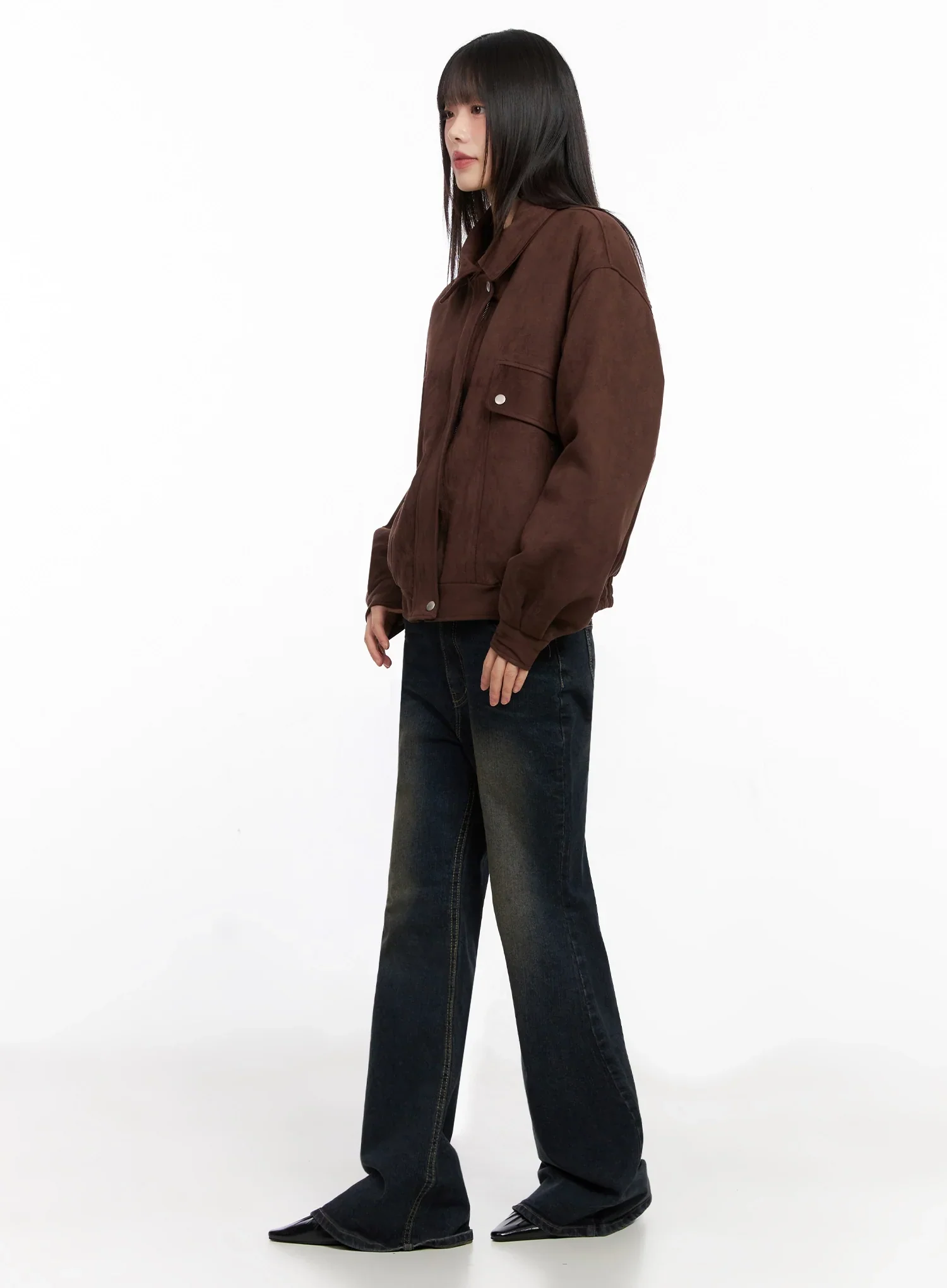 Suede Bomber Jacket IN503 - Image 11