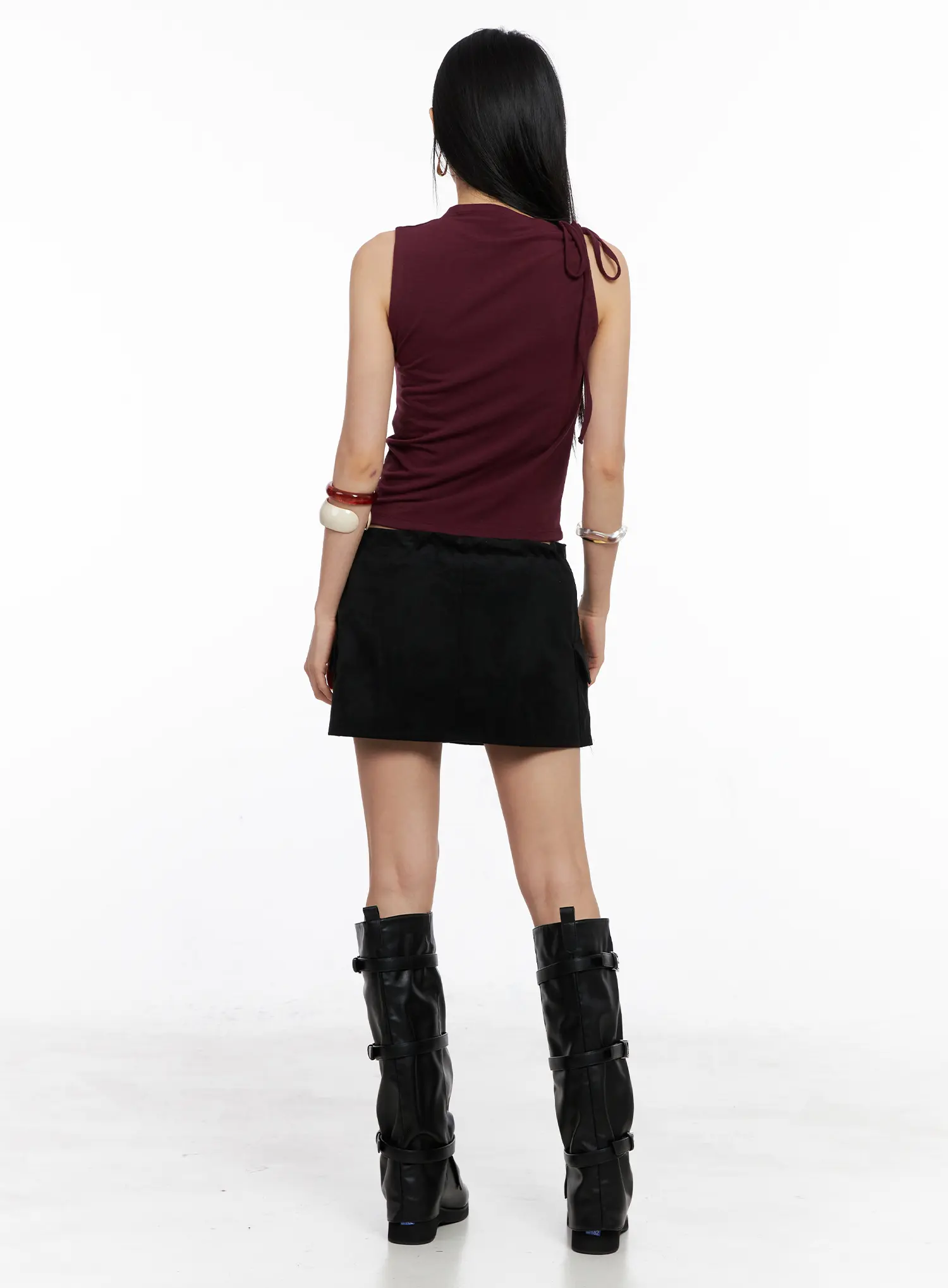 Suede Cargo Mini Skirt CC1109 - Image 8