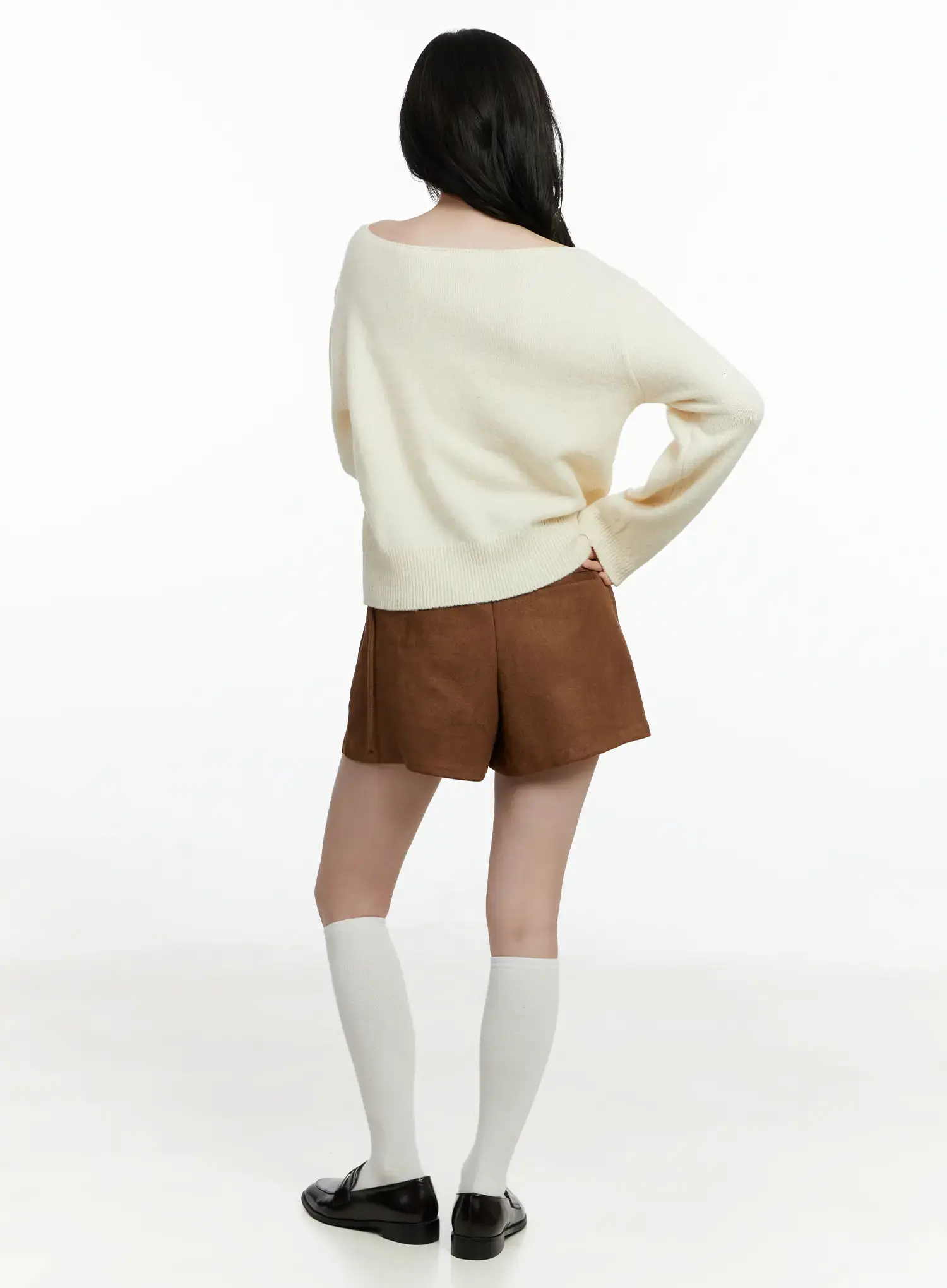 Suede Wrap Mini Skort F502 - Image 8