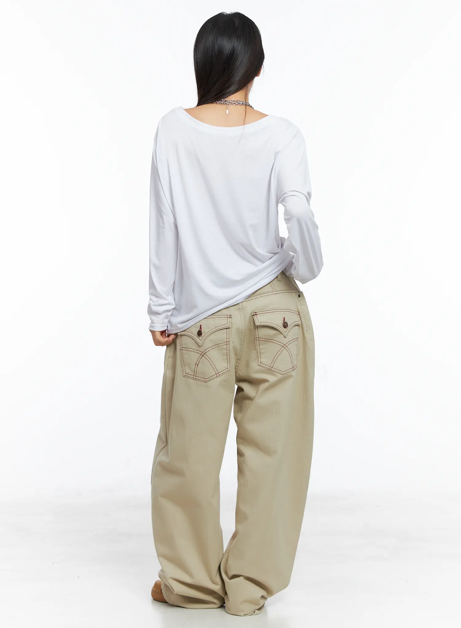 Summer Stitch Wide Cotton Pants CS503 - Image 8