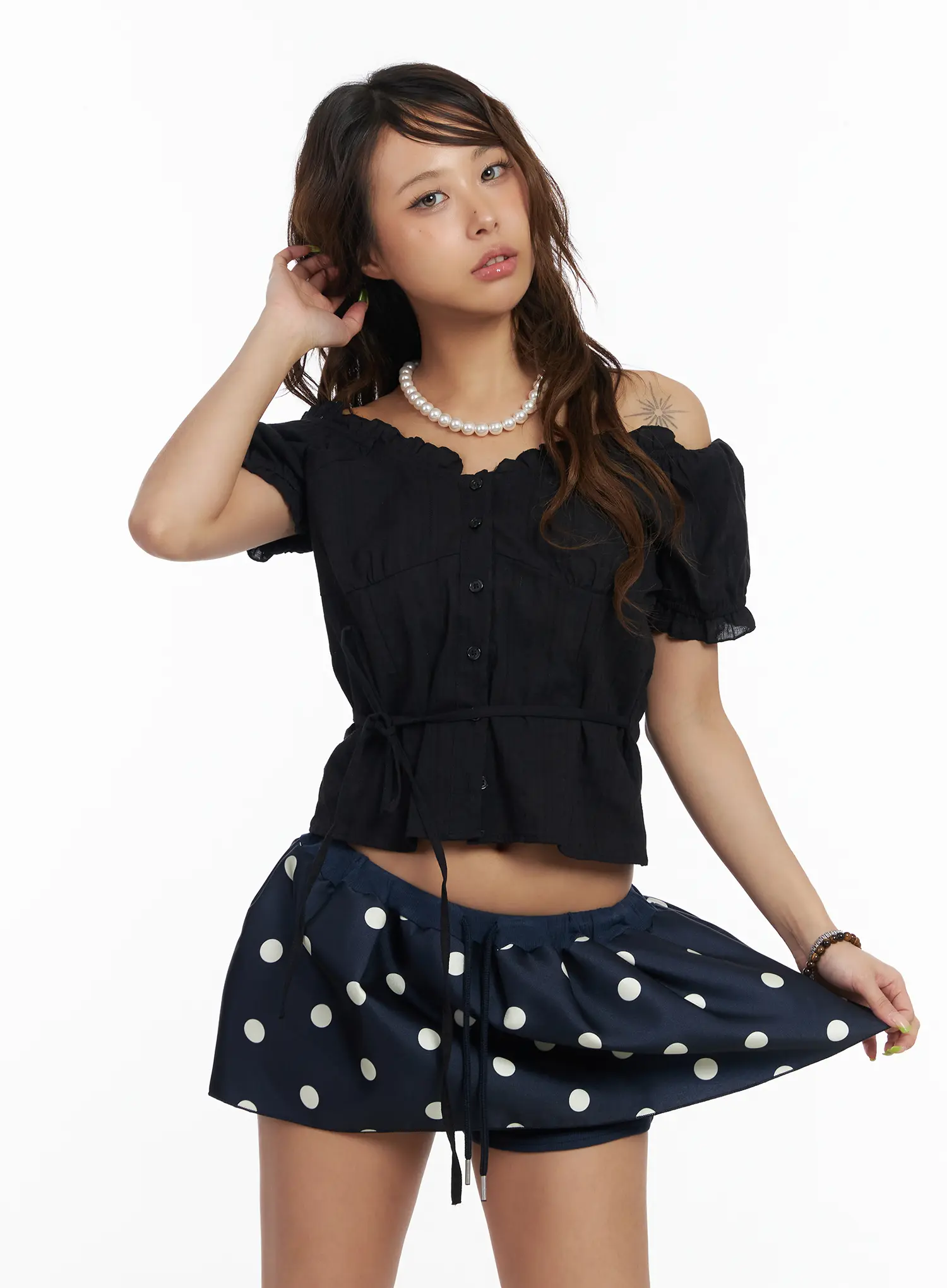 Sweetheart Neck Puff Off-Shoulder Top CM520 - Image 2