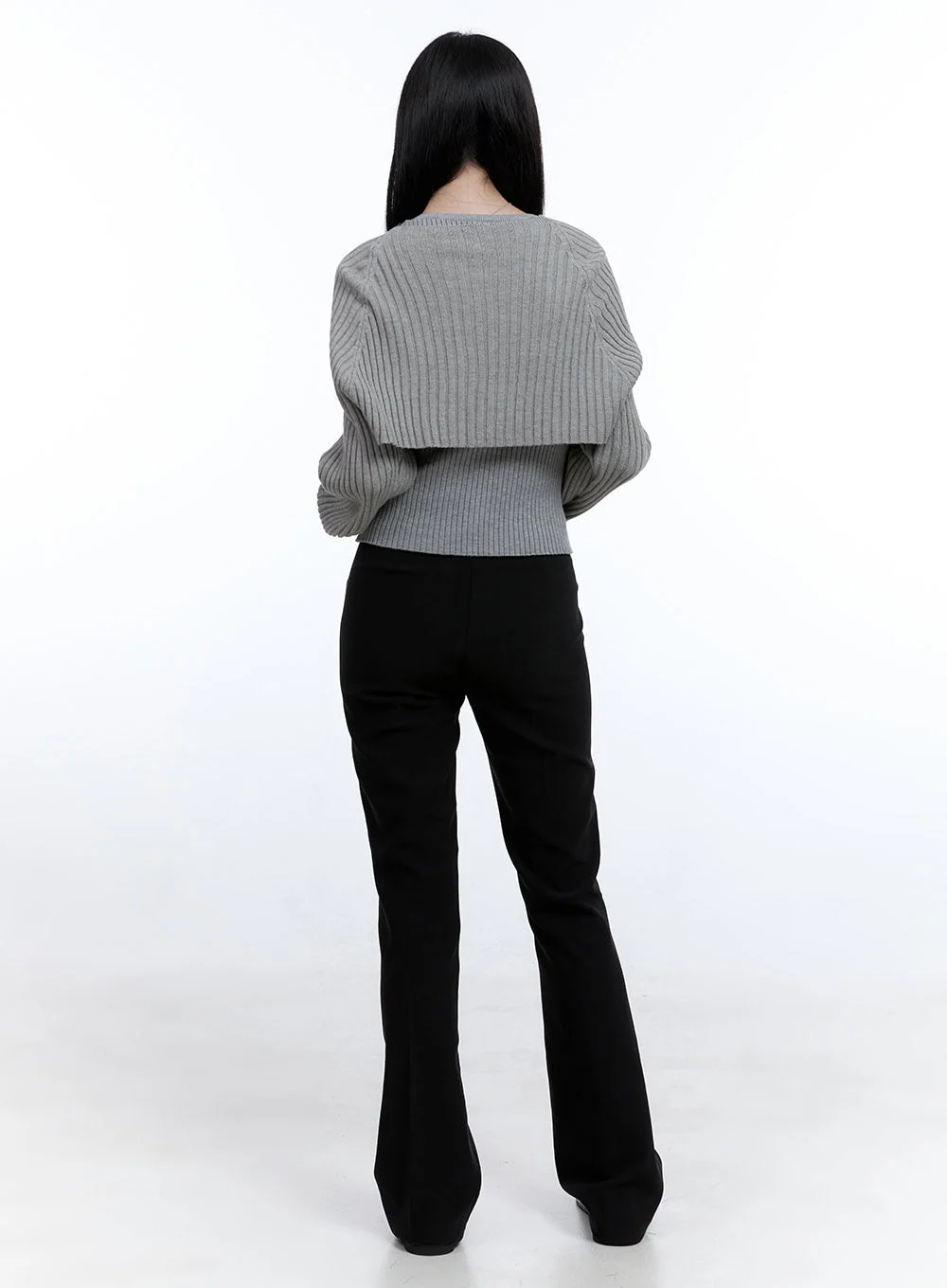 Tailored Slim-Fit Flare Trousers OO429 - Image 6