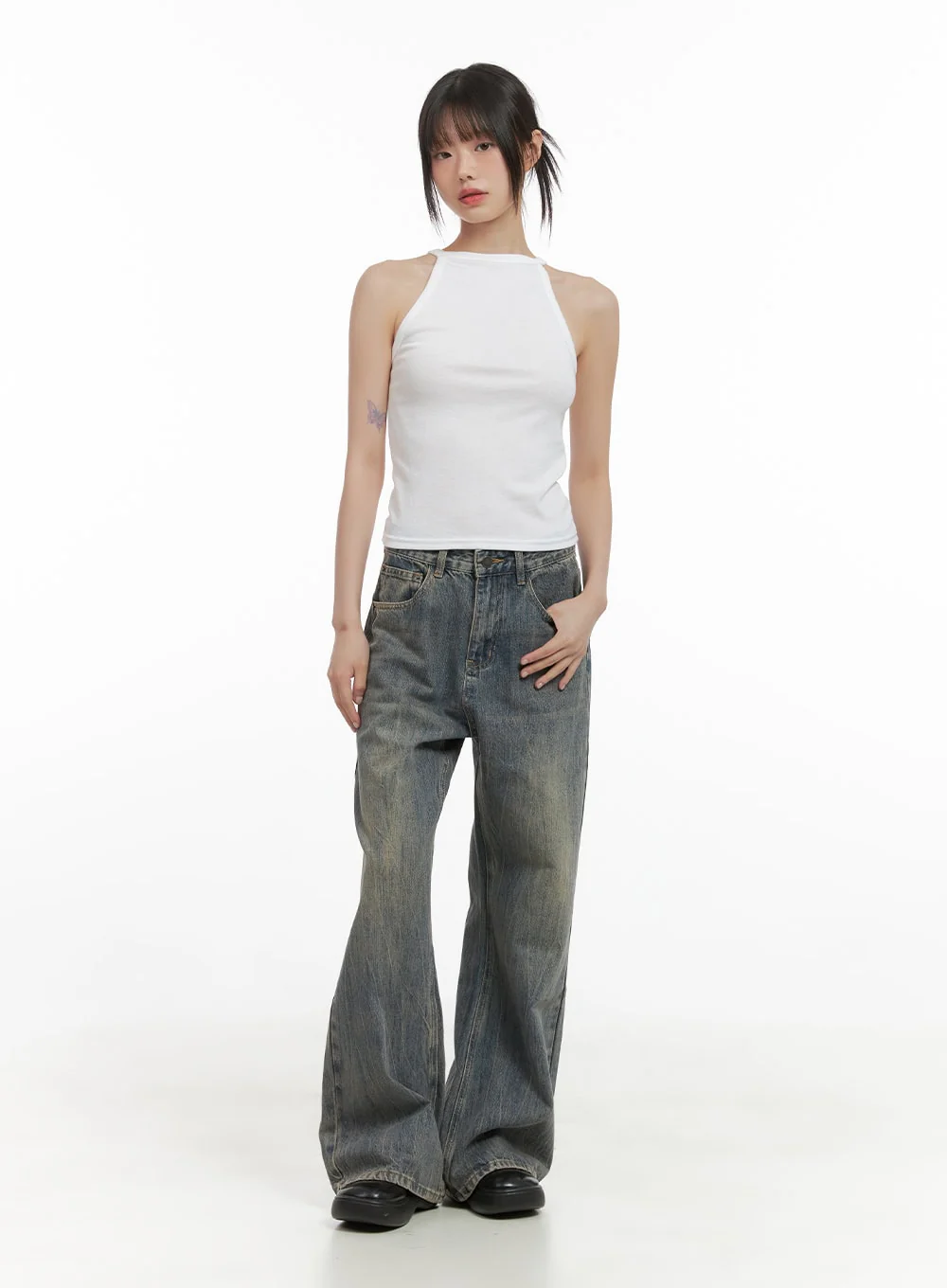 Tailored Solid Sleeveless Top CS412 - Image 2