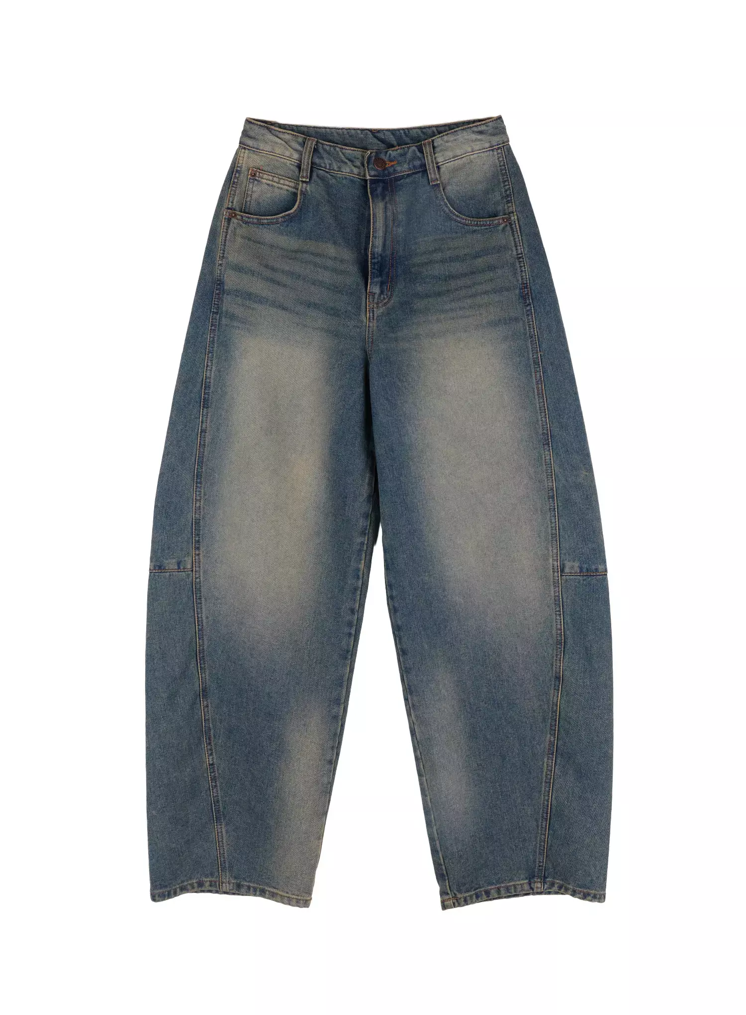 Tata Vintage Dark Blue Washed Wide Leg Jeans IJ528 - Image 14