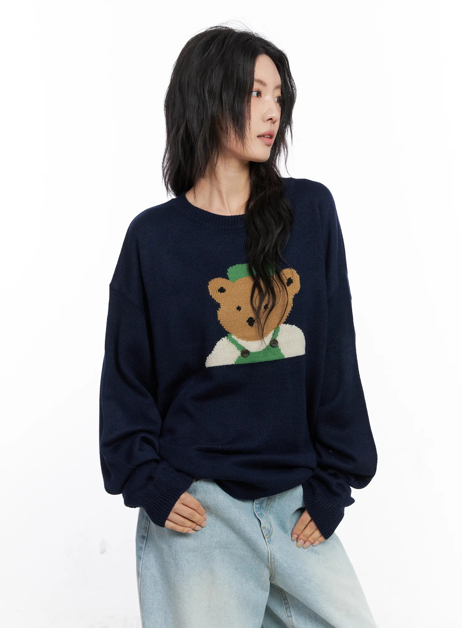 Teddy Graphic U-Neck Sweater CO508 - Image 5