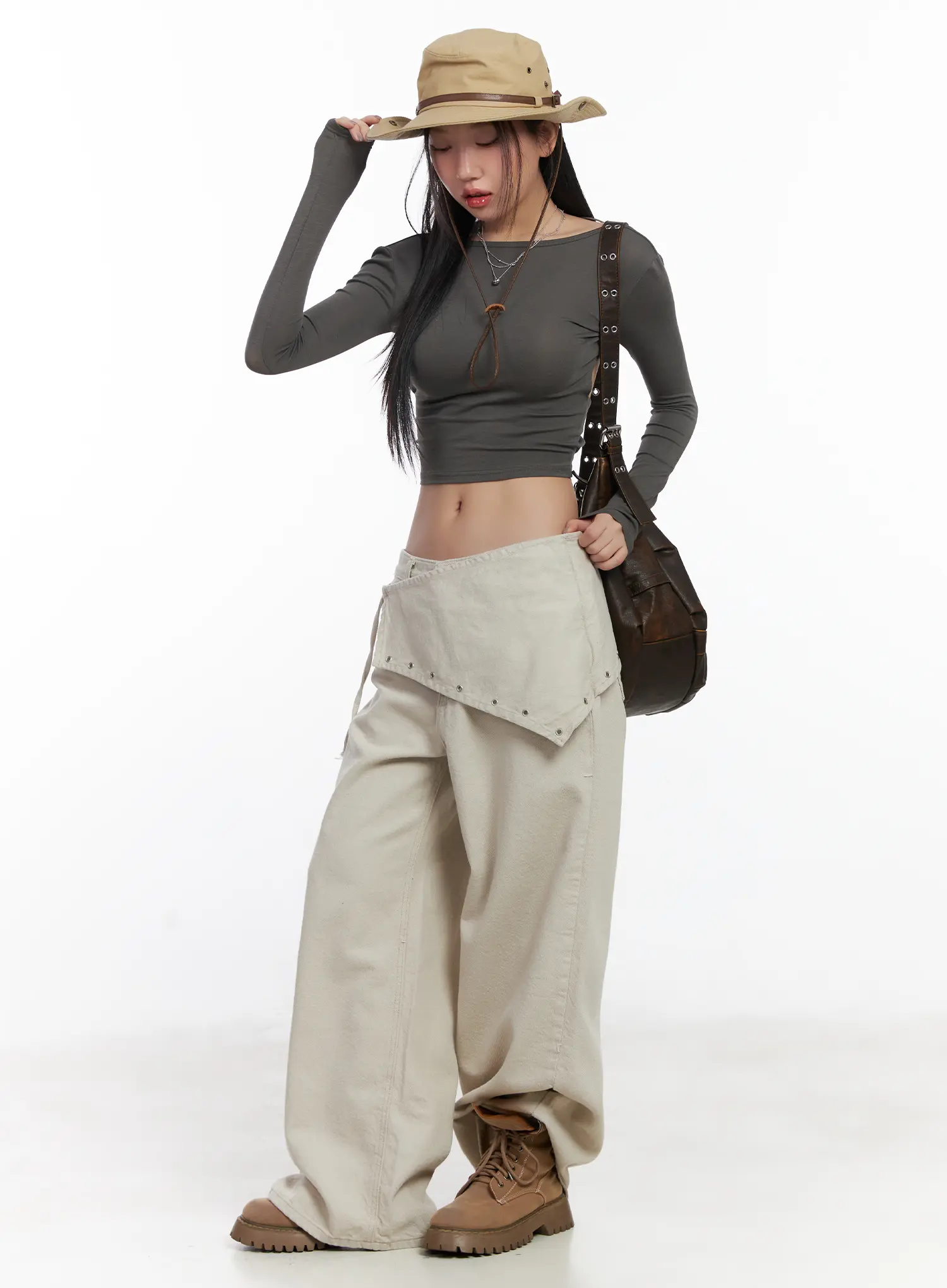 Terry Scarf Layered Pants CJ530