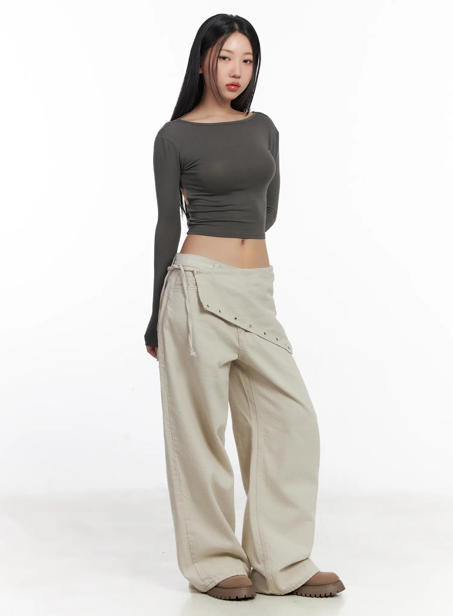 Terry Scarf Layered Pants CJ530 - Image 5