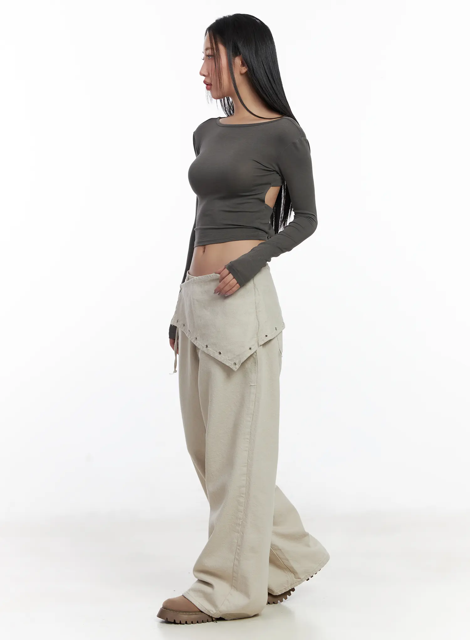 Terry Scarf Layered Pants CJ530 - Image 6