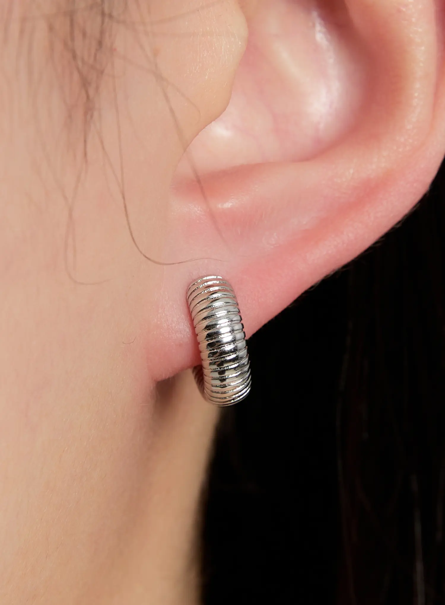 Textured Hoop Earrings IN528