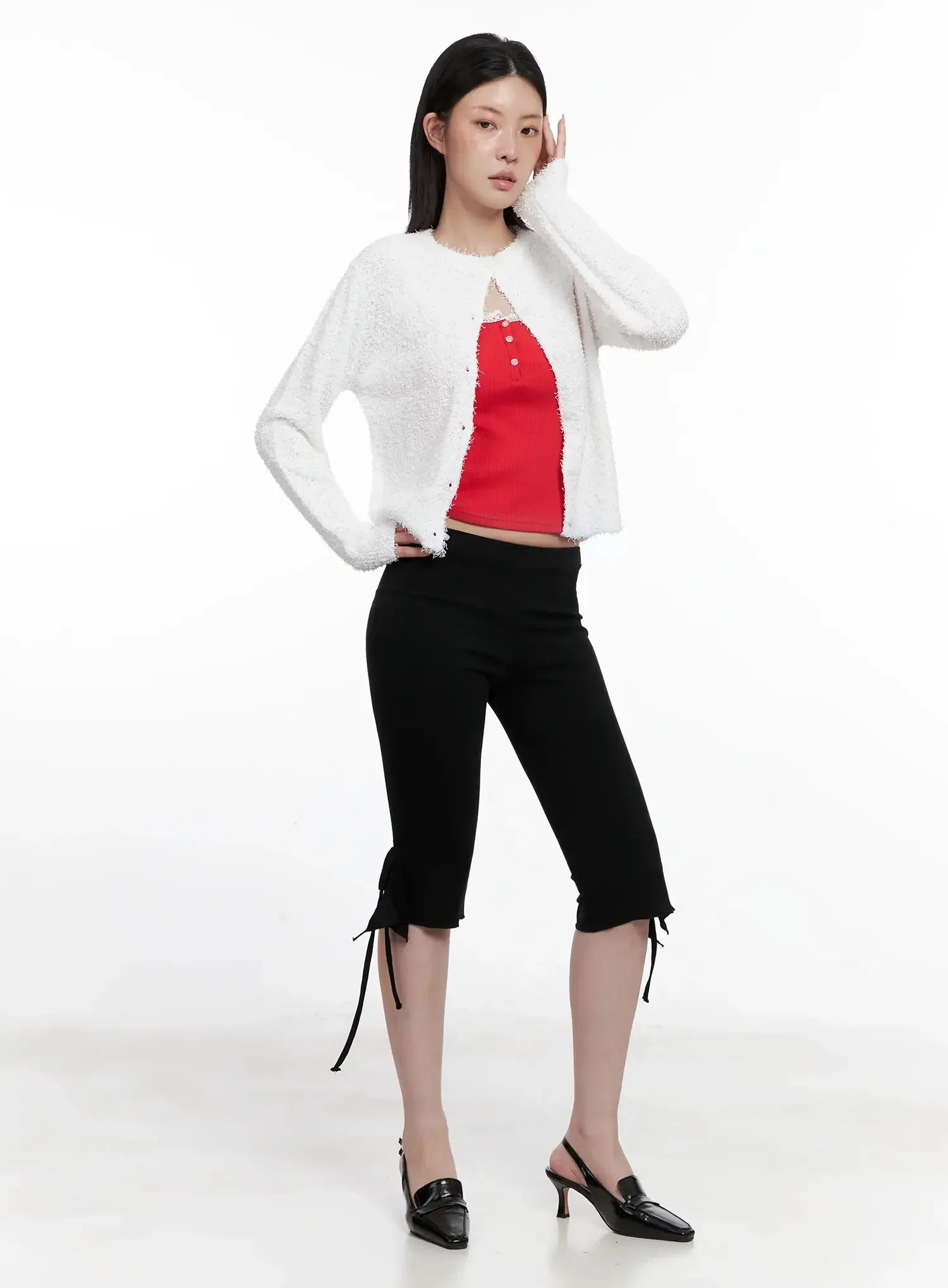Textured Knit Cardigan IS508 - Image 7