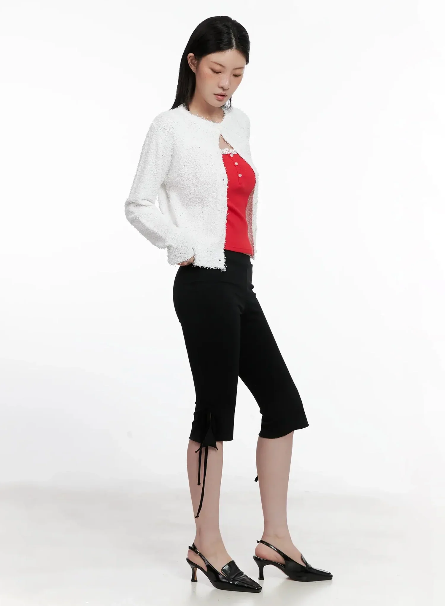 Textured Knit Cardigan IS508 - Image 8