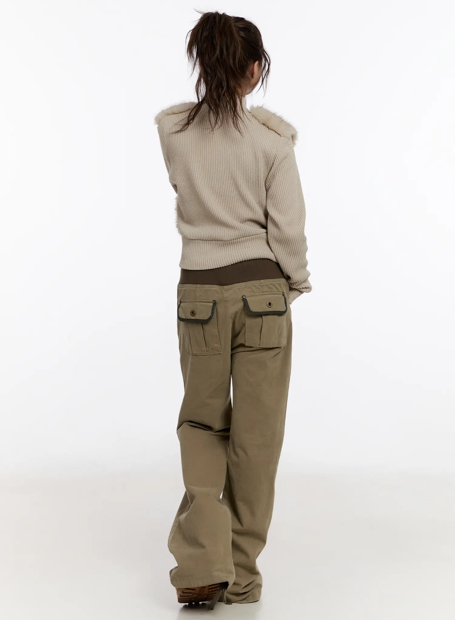Textured Knit Faux Fur Jacket CN527 - Image 8
