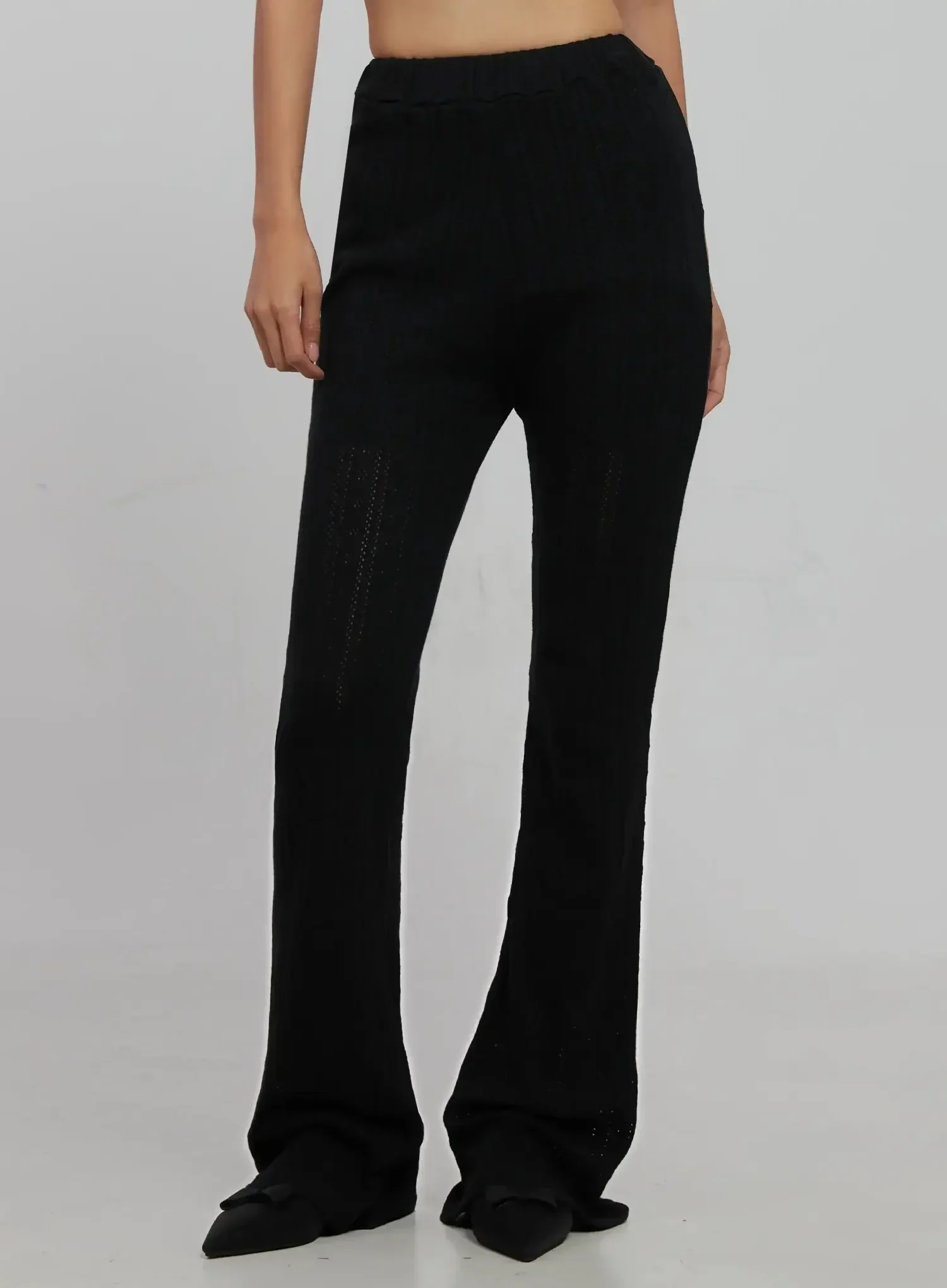 Textured Knit Flare Pants IJ509 - Image 5