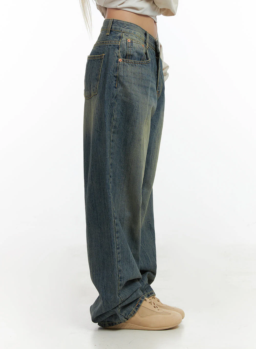 Thea Baggy Jeans in Washed Blue CO415 - Image 5
