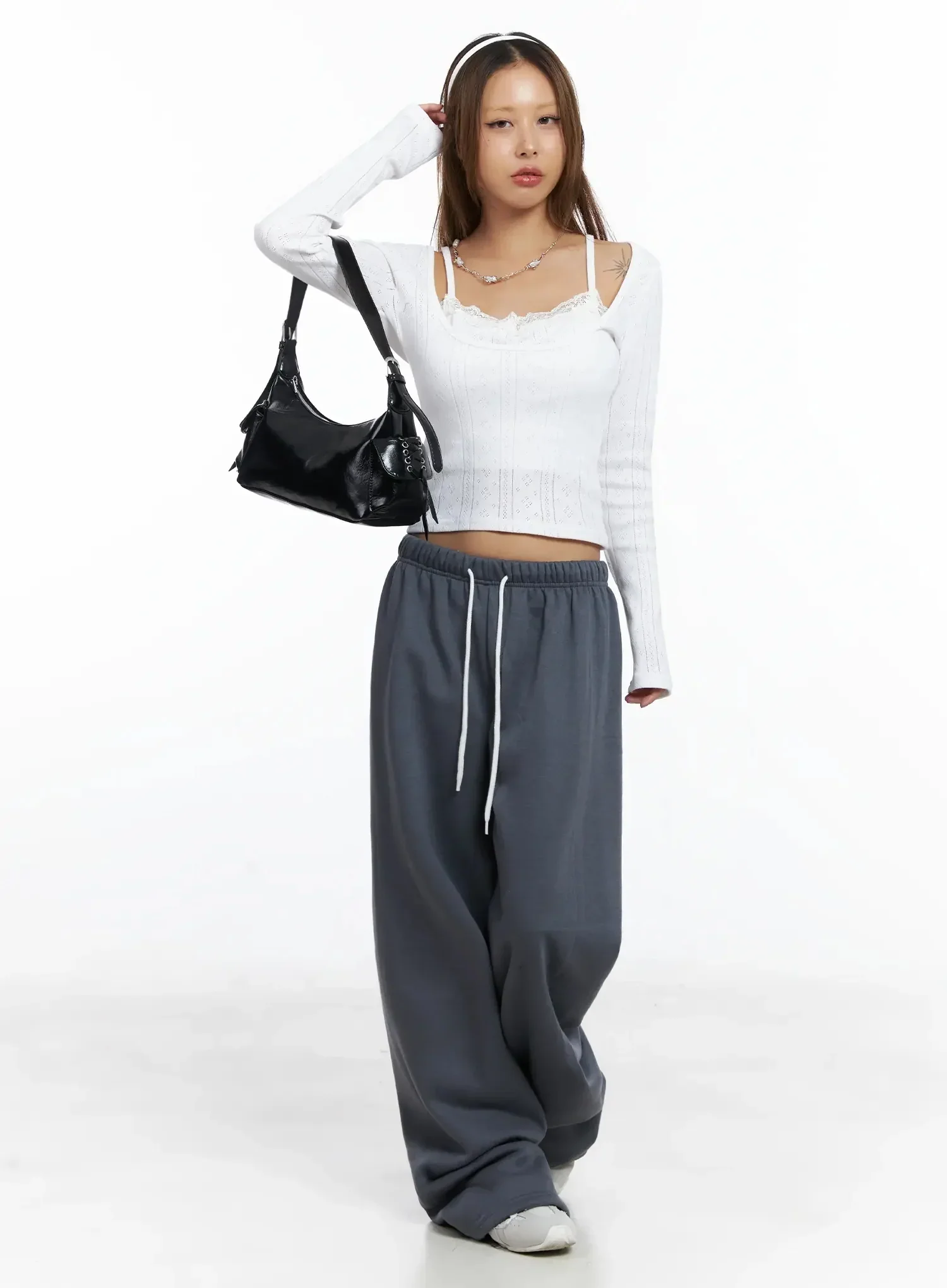 Thermal Wide-Leg Sweatpants IN528 - Image 13