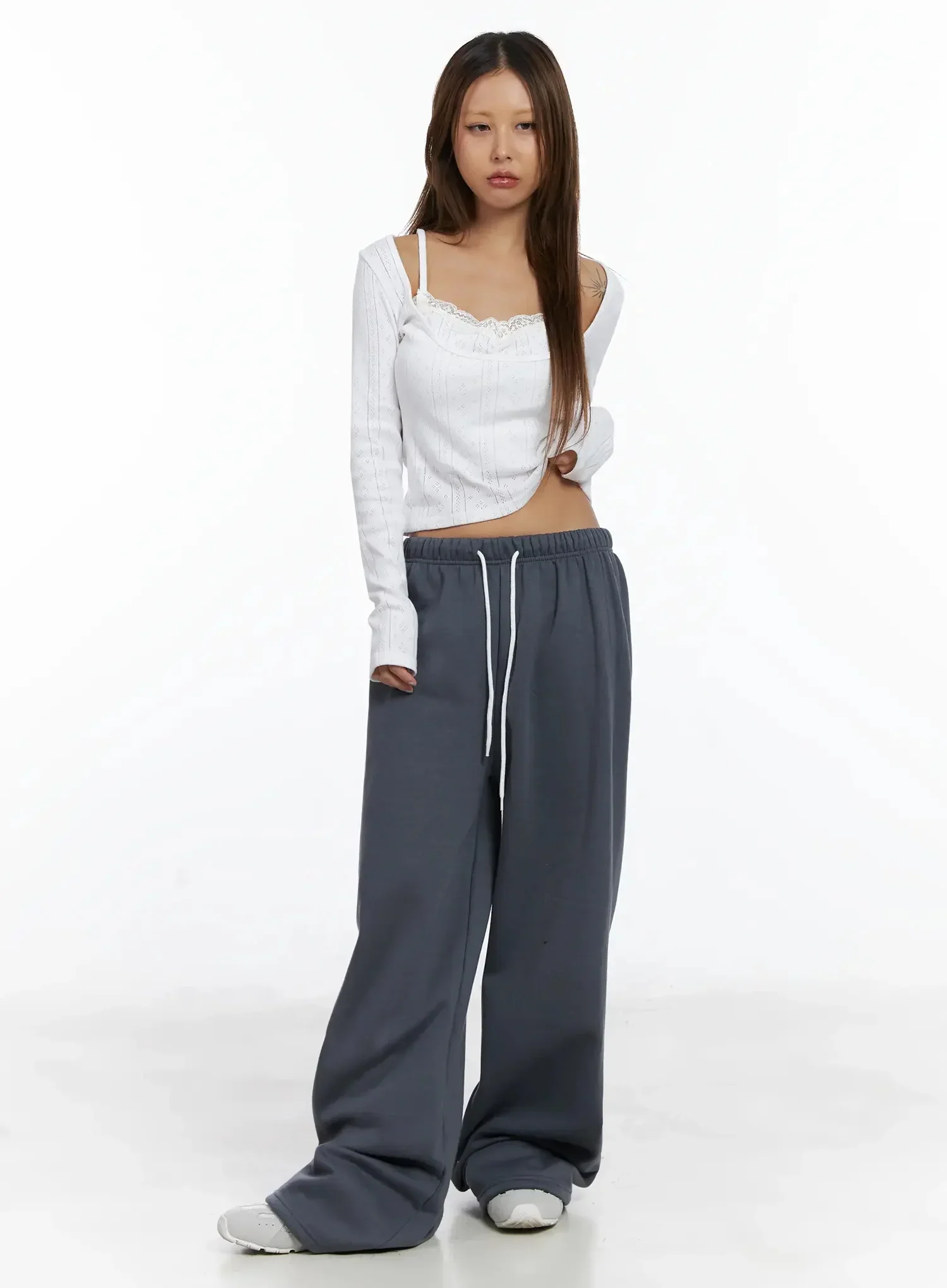 Thermal Wide-Leg Sweatpants IN528 - Image 8
