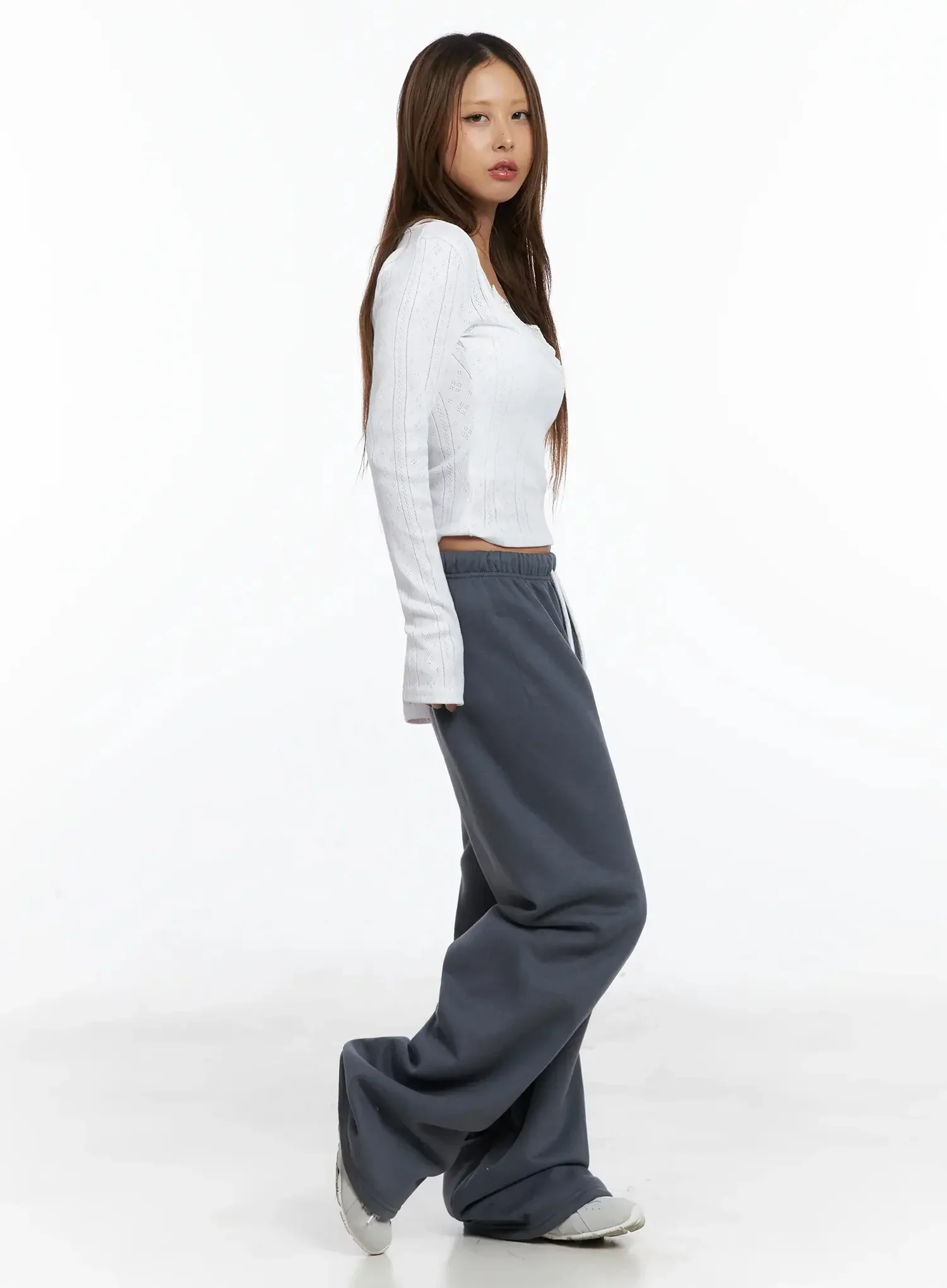 Thermal Wide-Leg Sweatpants IN528 - Image 9