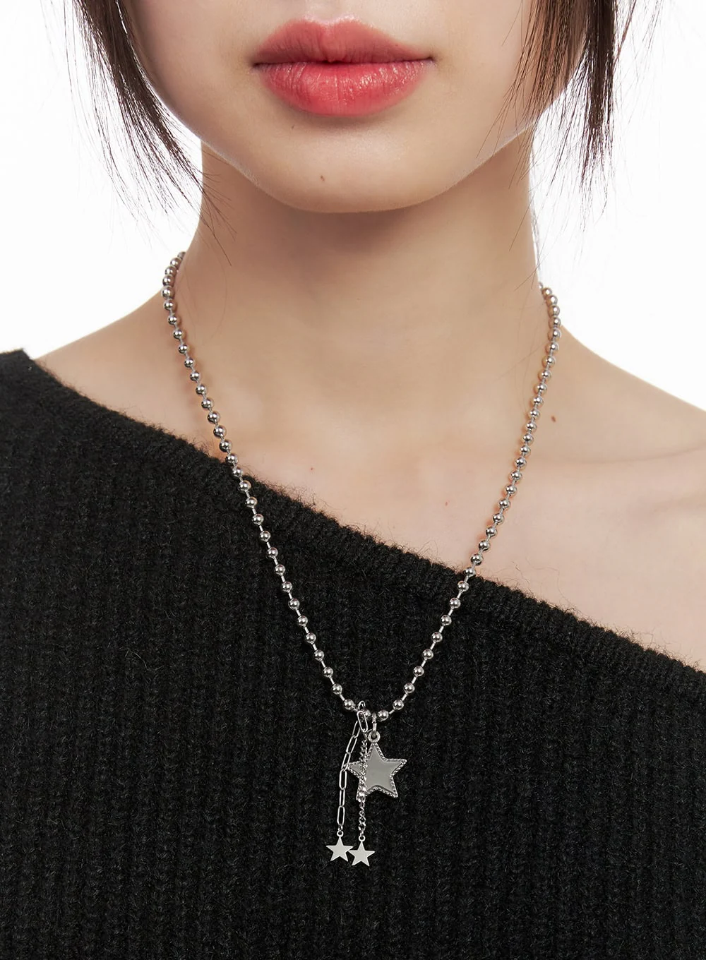 Three-Star Chain Necklace CJ502 - Image 4