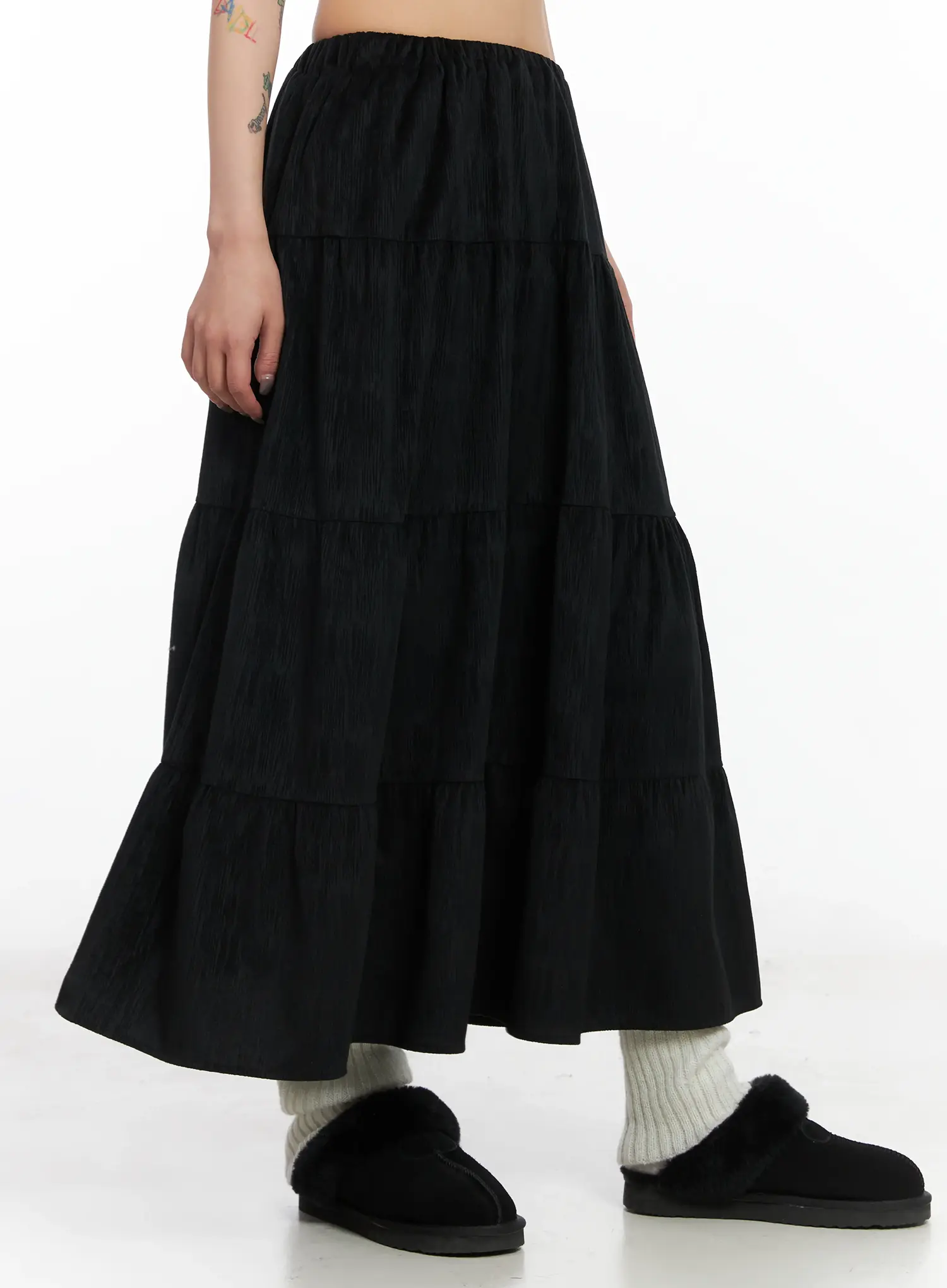 Tiered Corduroy Maxi Skirt CD502