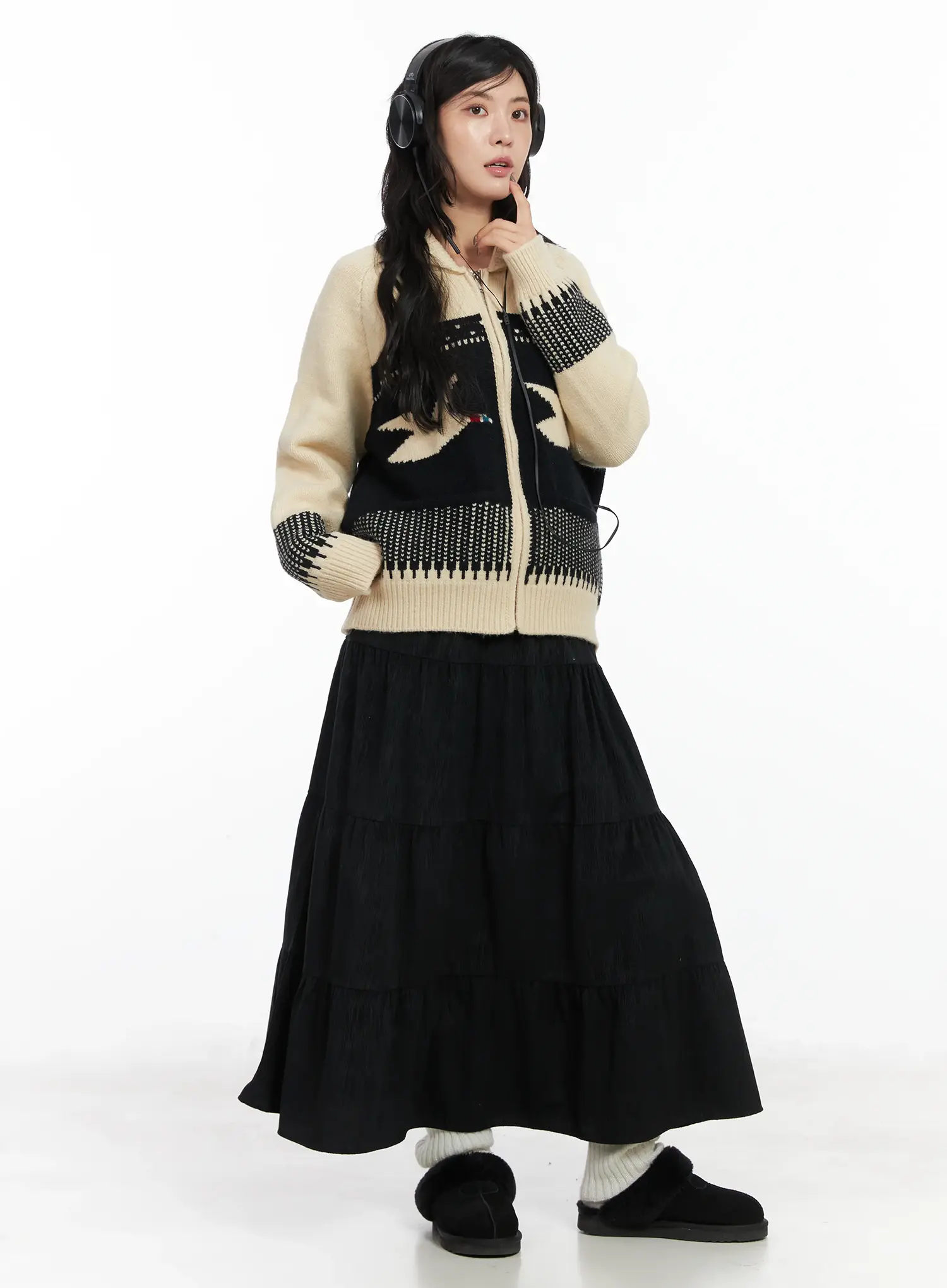 Tiered Corduroy Maxi Skirt CD502 - Image 2