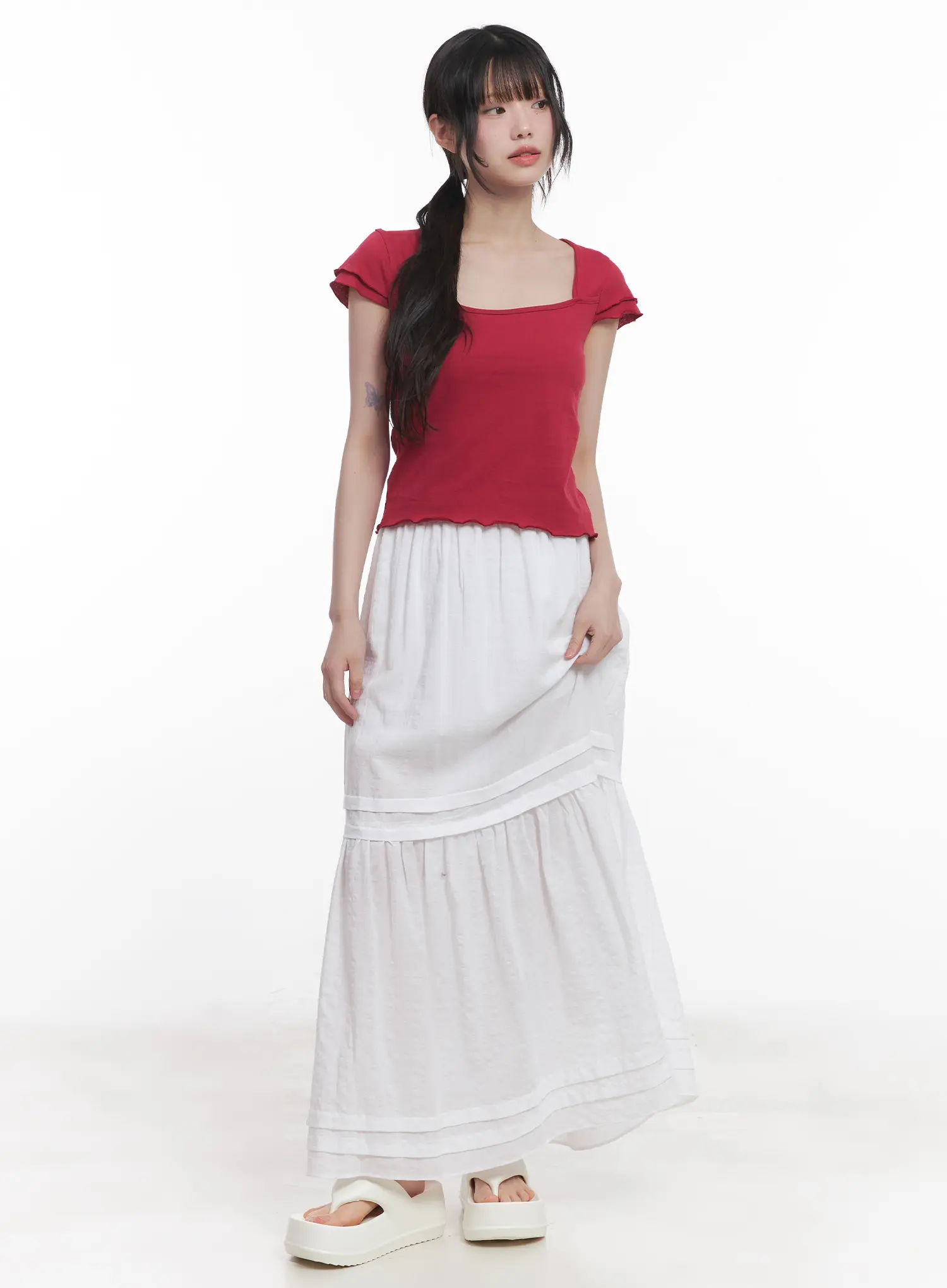 Tiered Flowy Maxi Skirt CU519 - Image 3