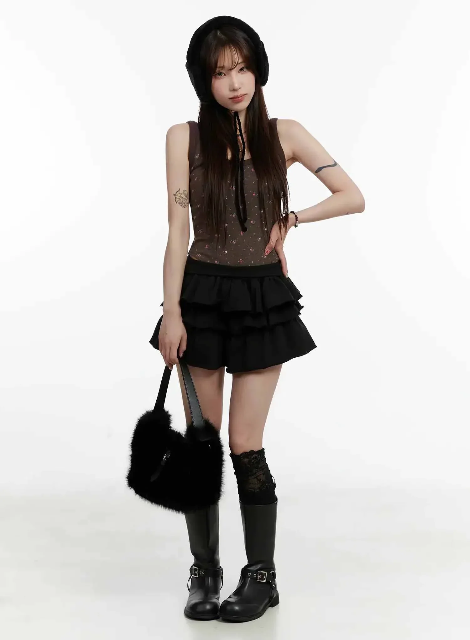 Tiered Mini Skirt IJ516 - Image 2