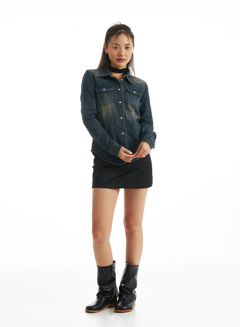 Timeless Tailored Denim Shirt CO318 - Image 10
