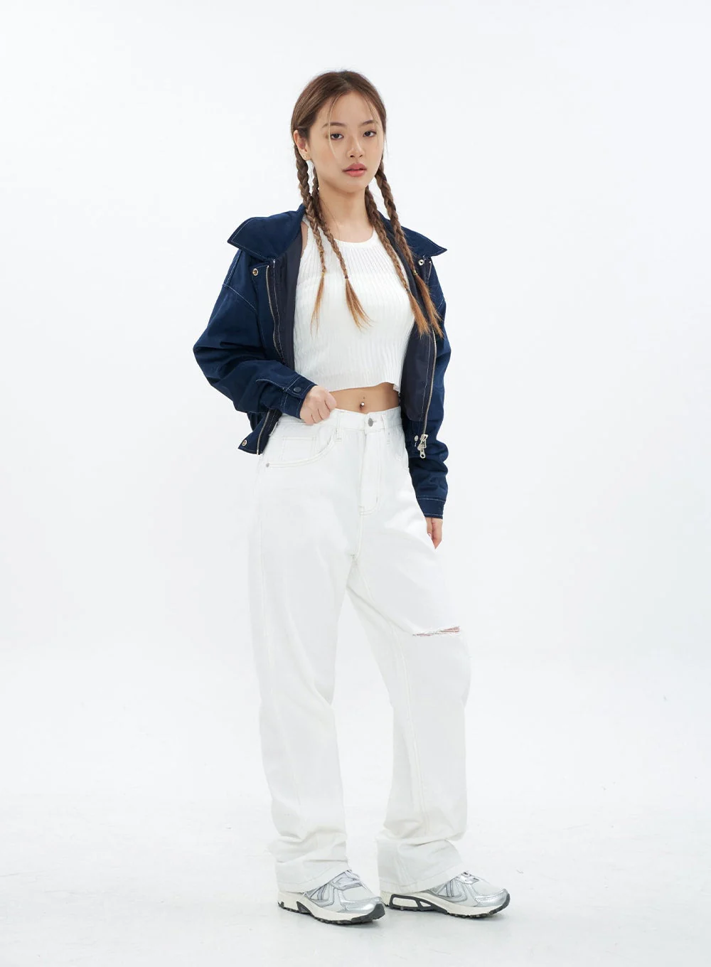 Torn Wide Leg Jeans CM18 - Image 8
