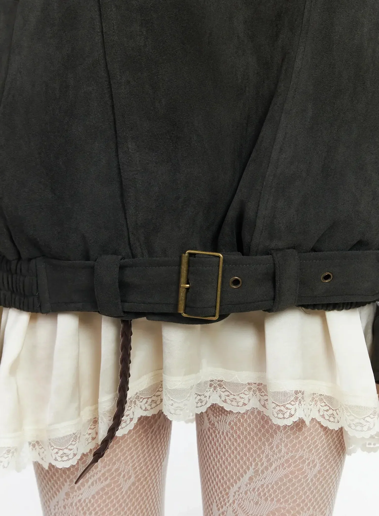 Trendy Suede Belted Jacket IM523 - Image 5