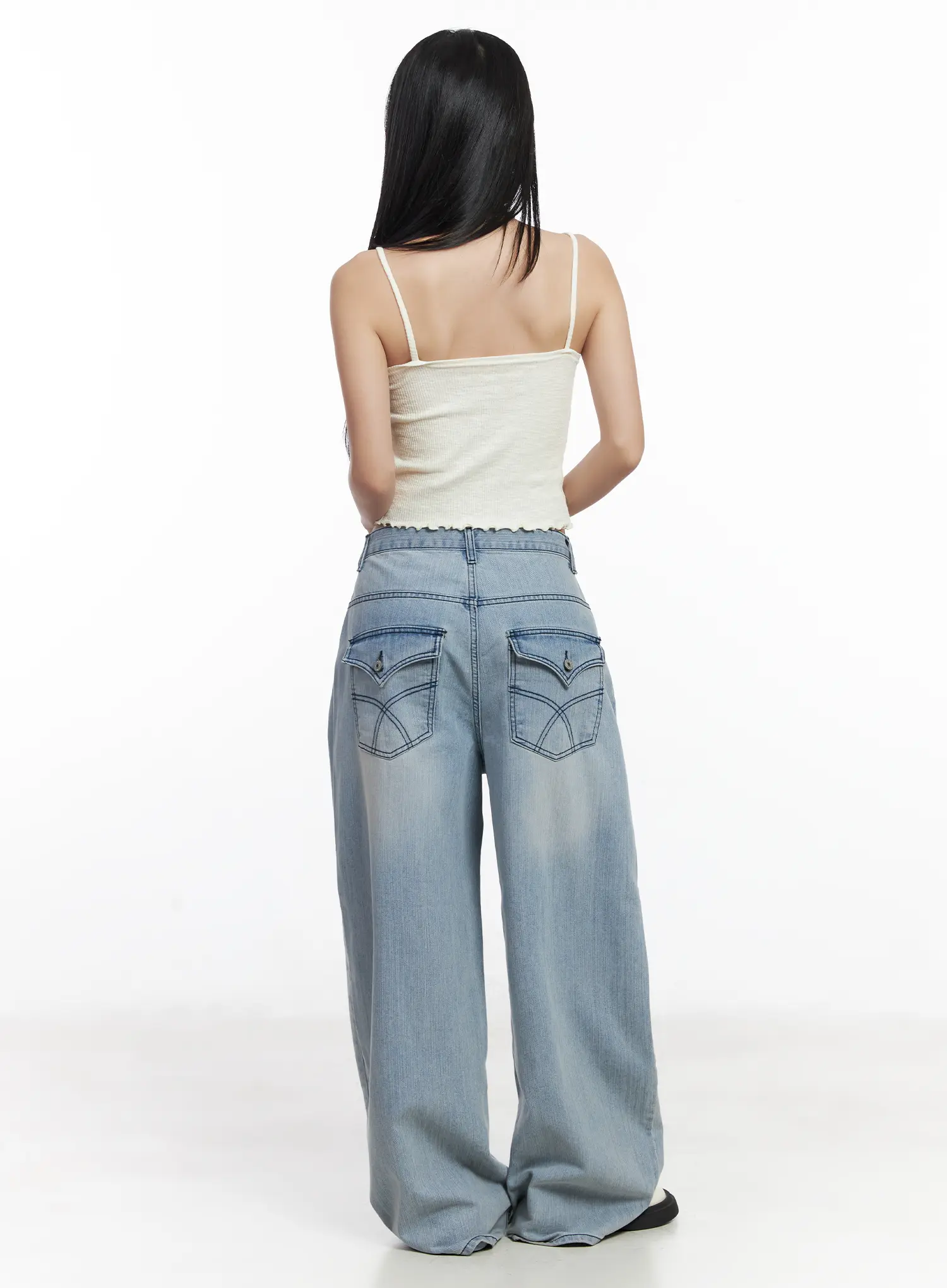 Tru Light Washed Vintage Wide Jeans CF503 - Image 4