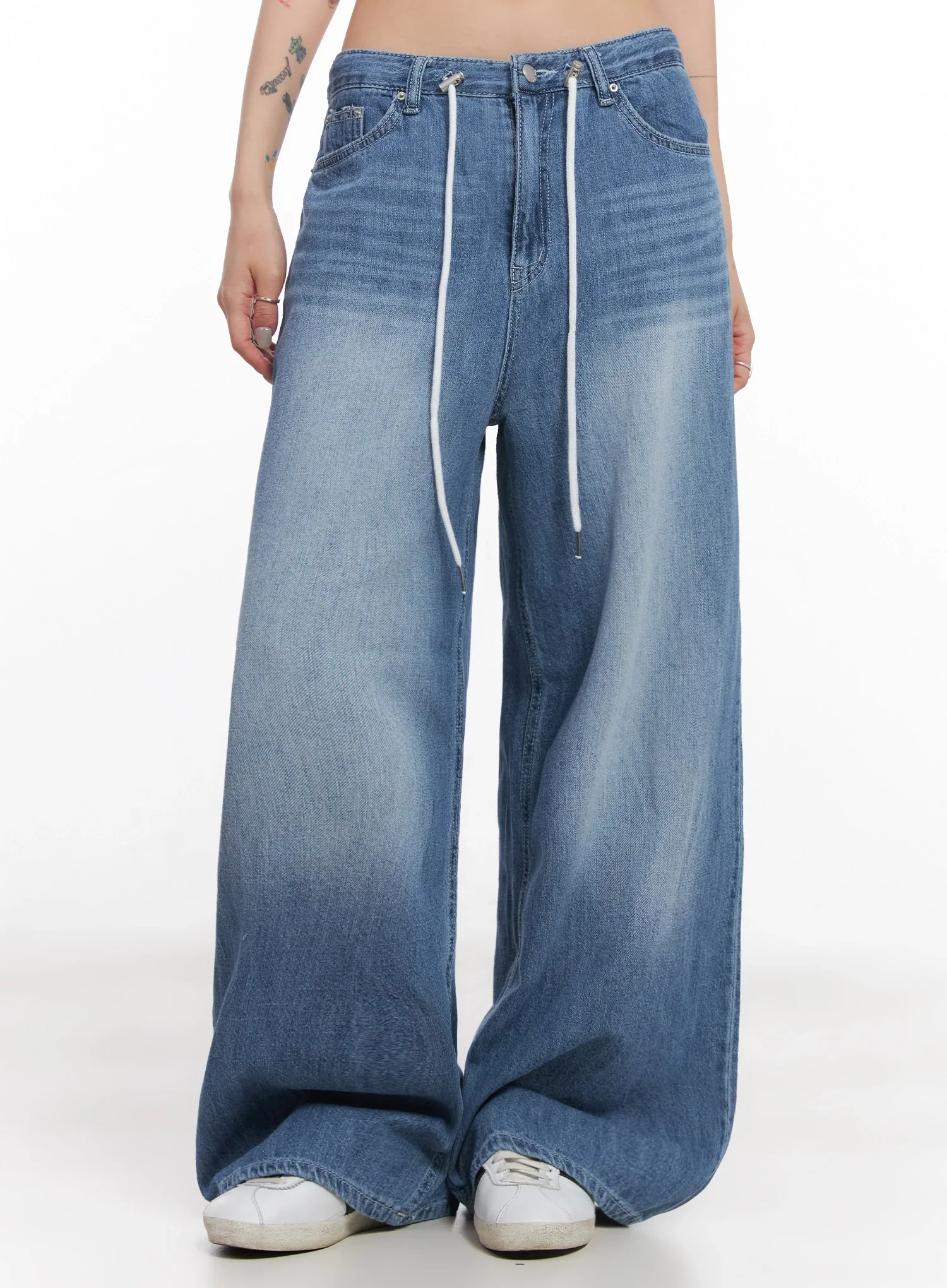 Tsuki Baggy Drawstring Denim Jeans IC503 - Image 2