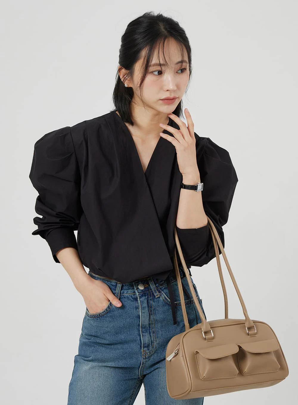 Twin Pocket Shoulder Bag OM306 - Image 3