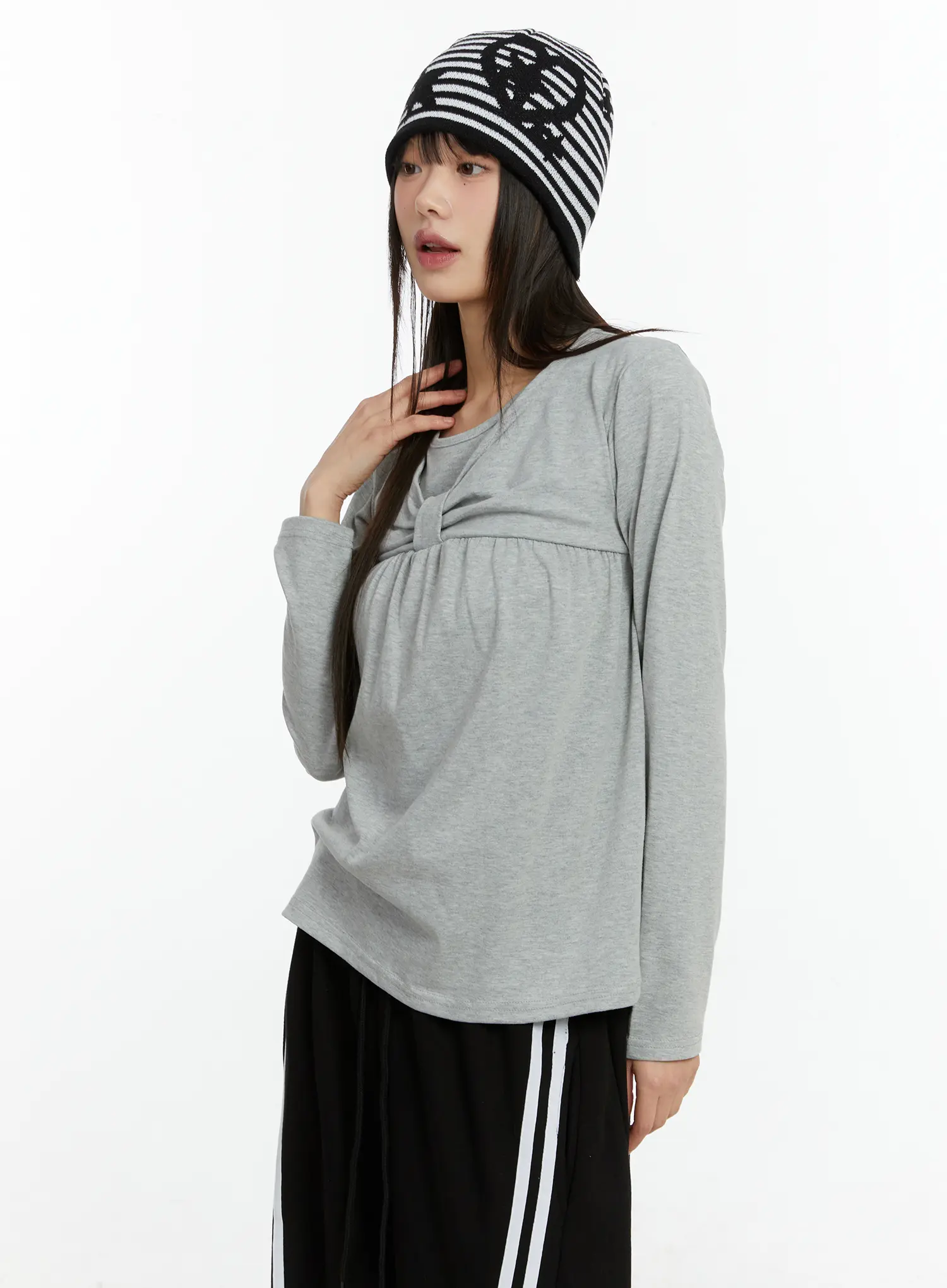 Twist Ribbon Long Sleeve Top CF510