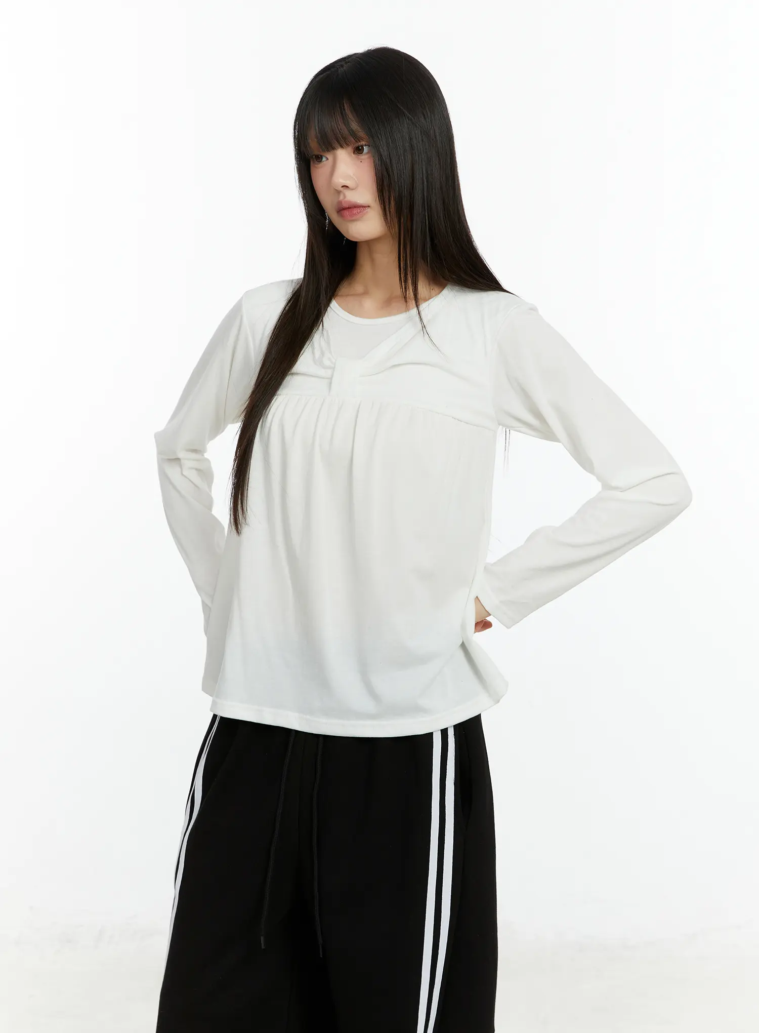 Twist Ribbon Long Sleeve Top CF510 - Image 10