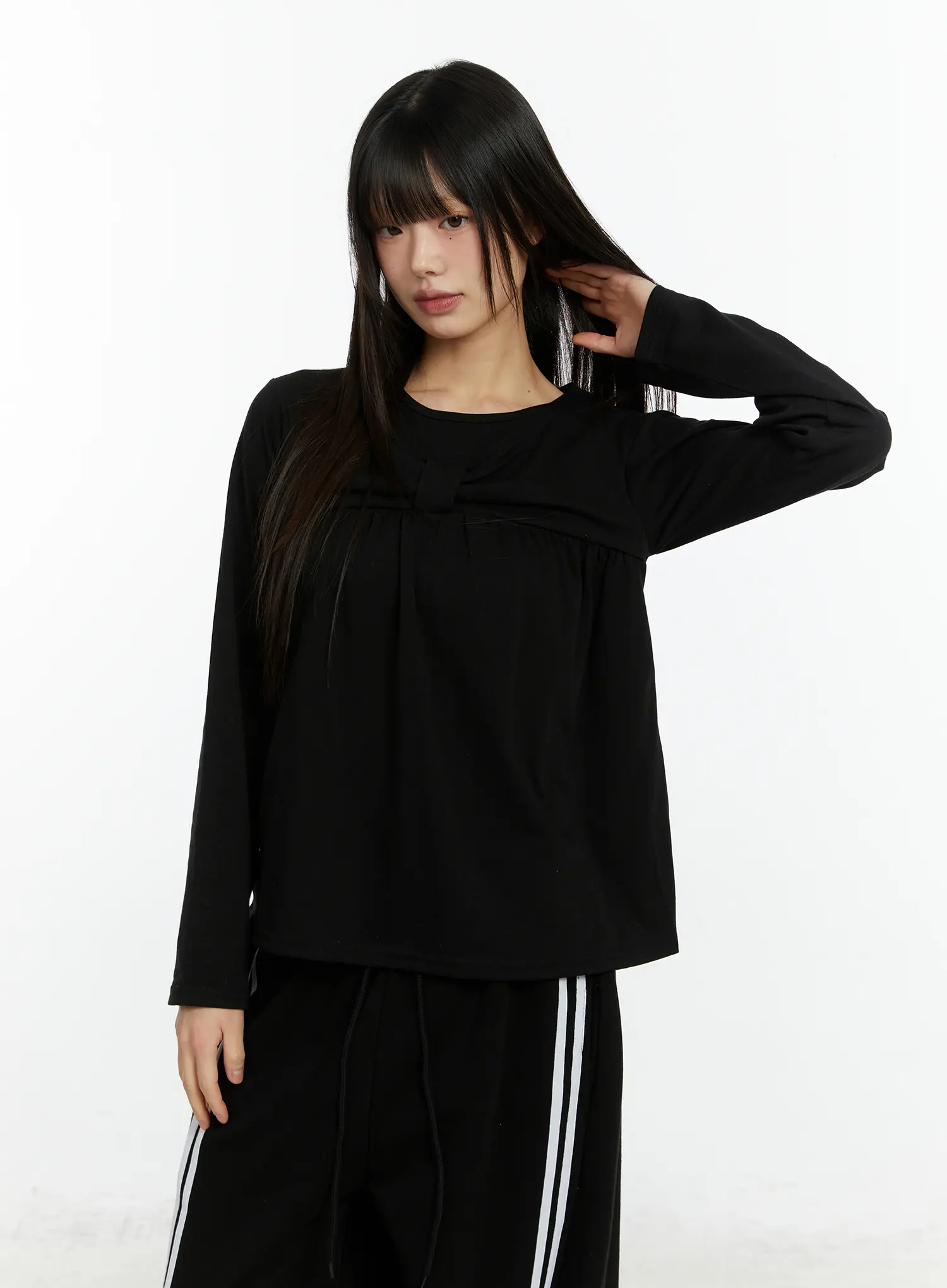 Twist Ribbon Long Sleeve Top CF510 - Image 11