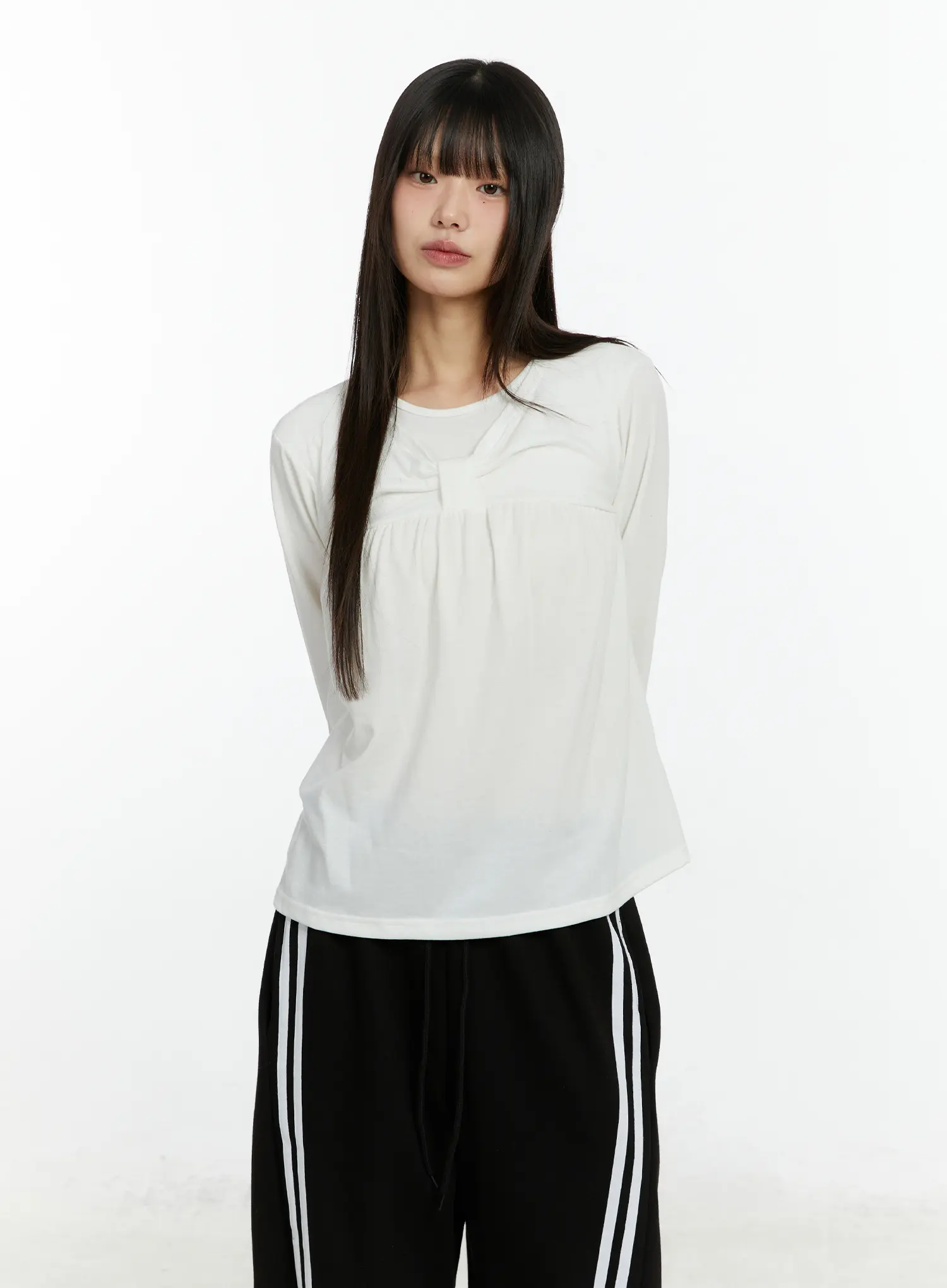Twist Ribbon Long Sleeve Top CF510 - Image 2