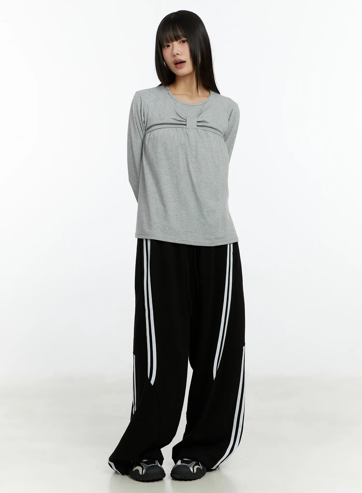 Twist Ribbon Long Sleeve Top CF510 - Image 3