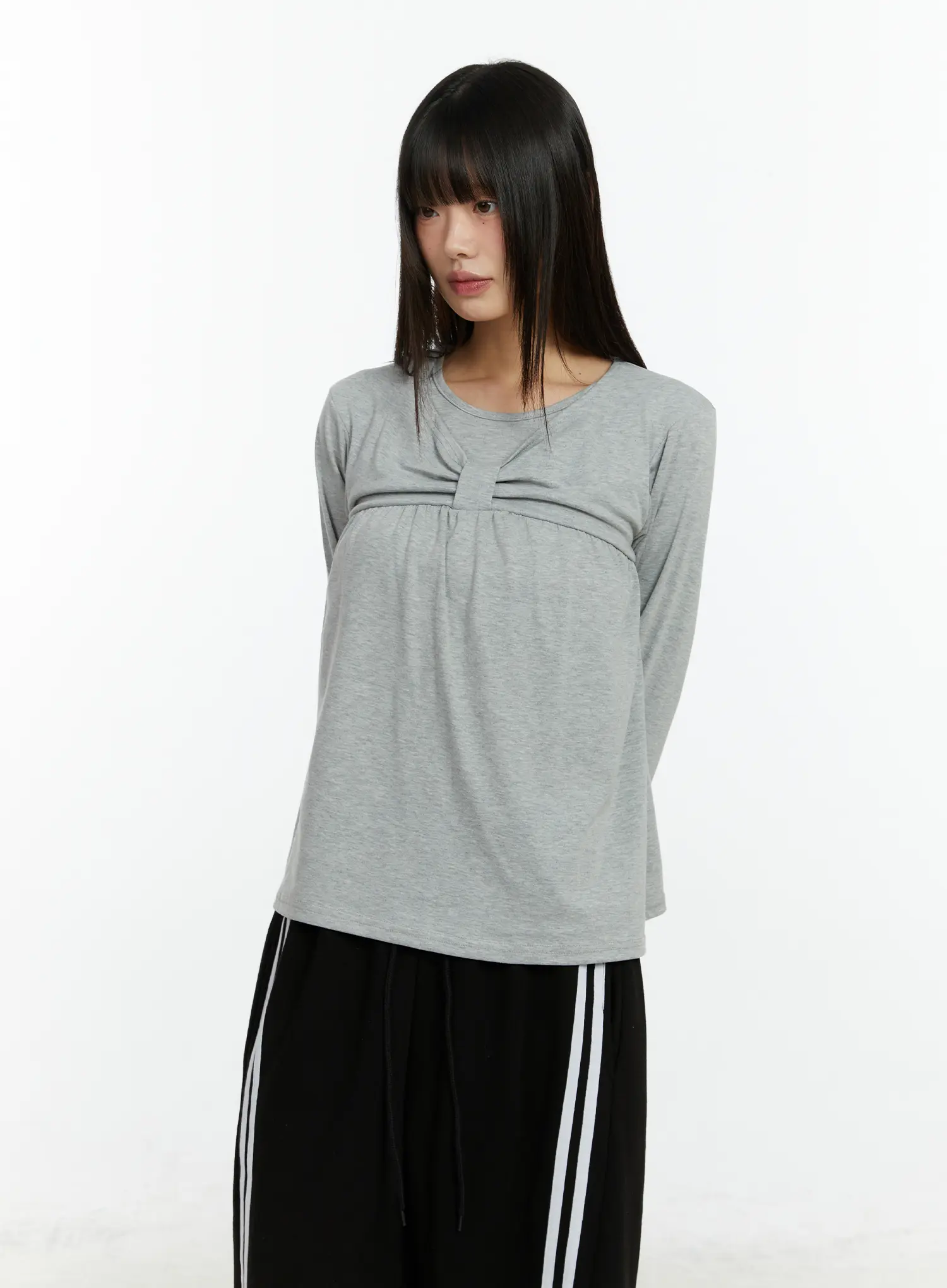 Twist Ribbon Long Sleeve Top CF510 - Image 9